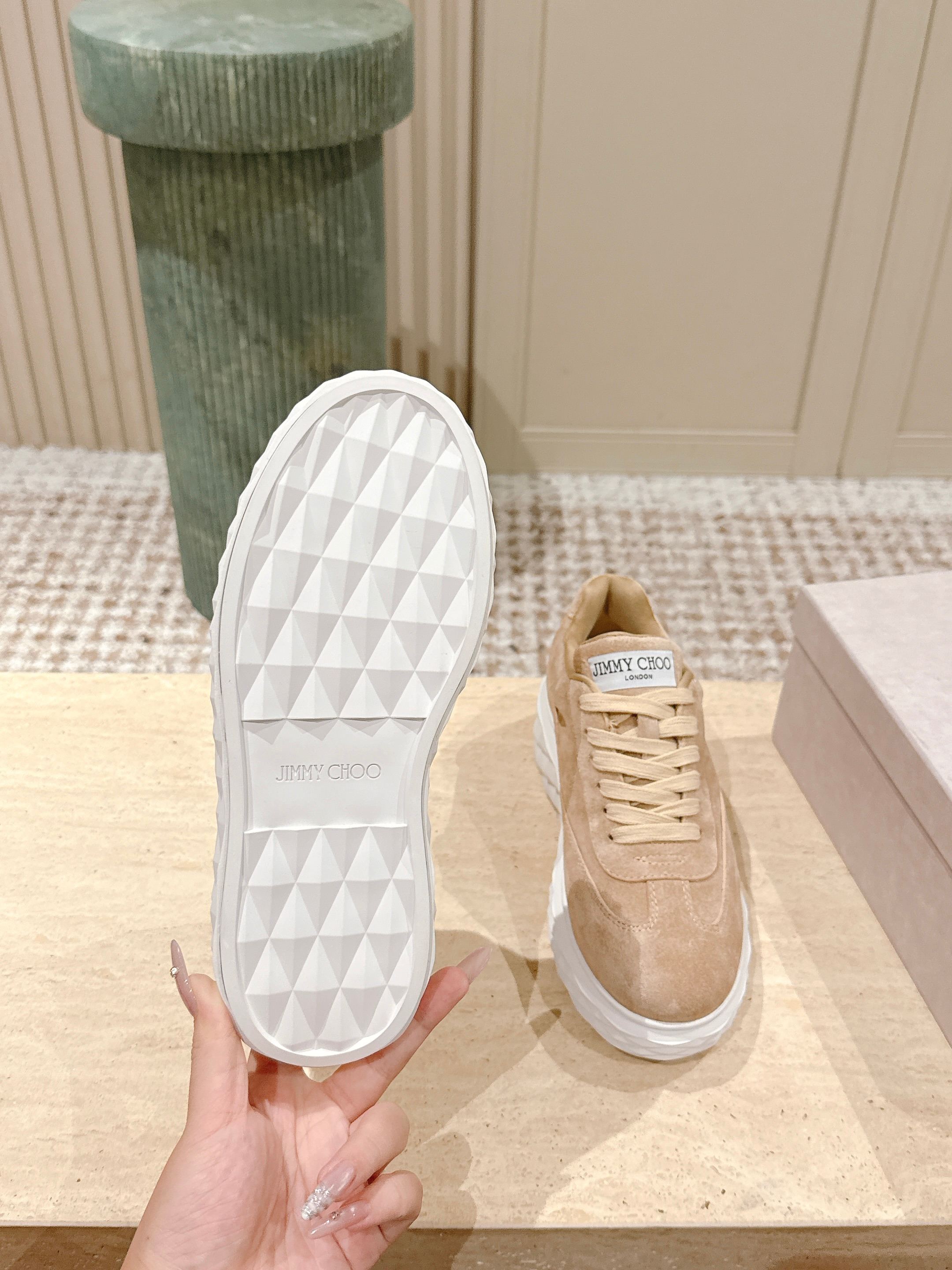 Jimmy JC x Malbon Diamond Maxi Sneaker Beige Suede Rubber 431883