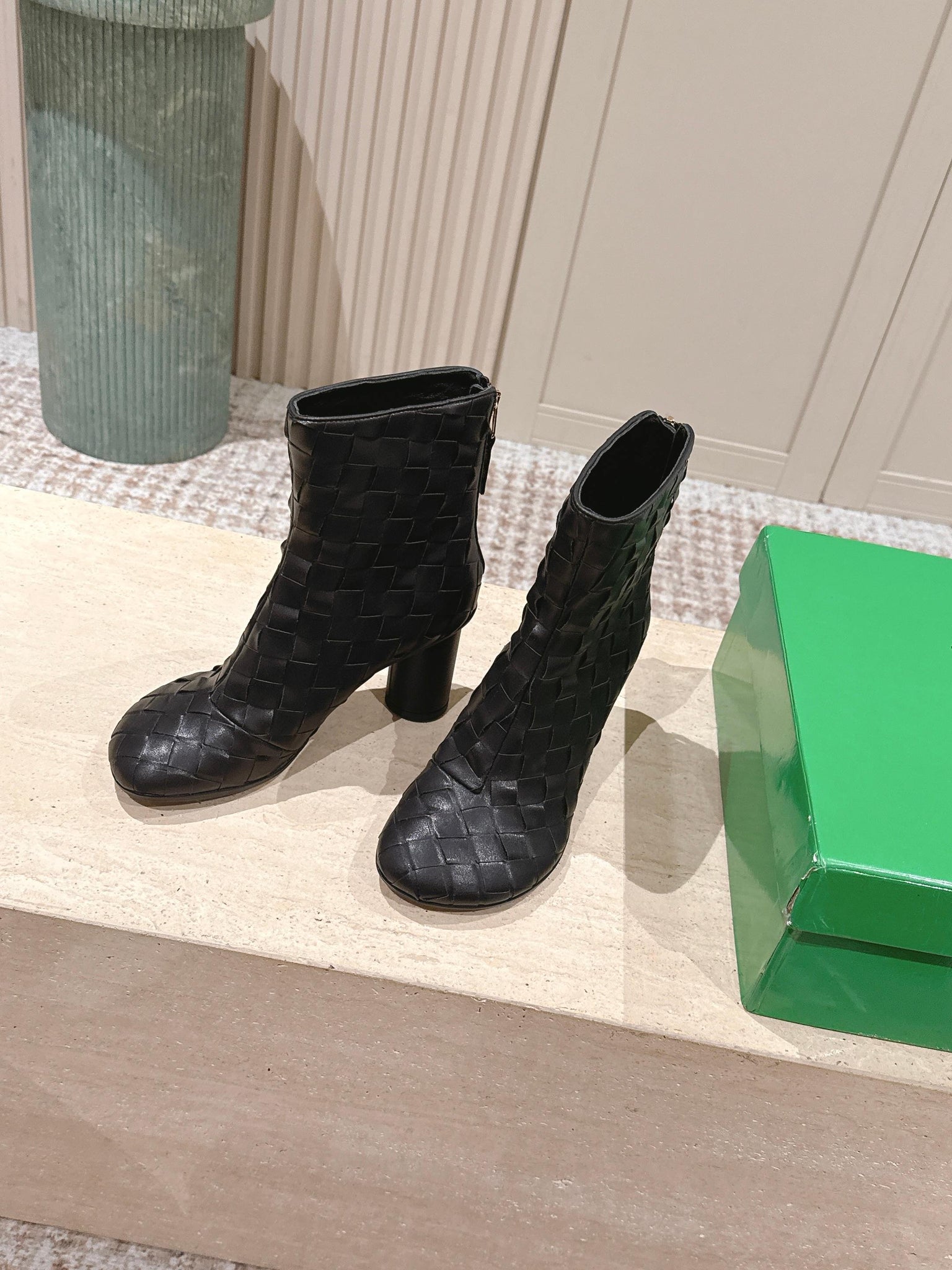 BV 26s Boots 8.5cm Dark Brown Intrecciato Lambskin