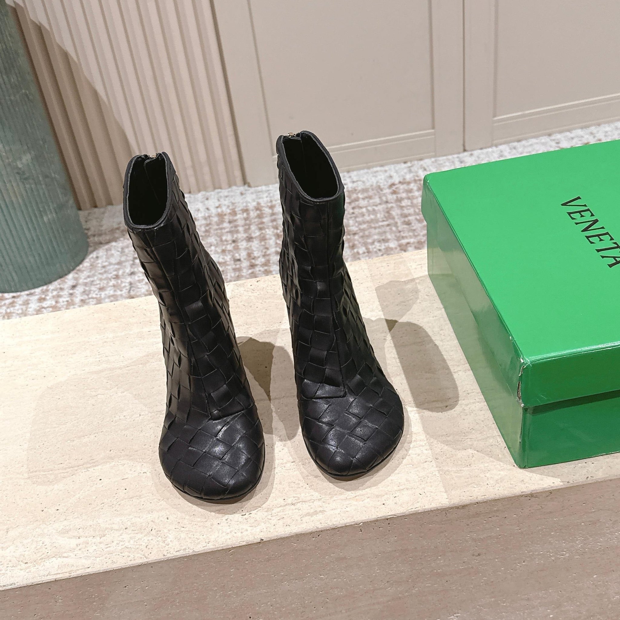 BV 26s Boots 8.5cm Dark Brown Intrecciato Lambskin