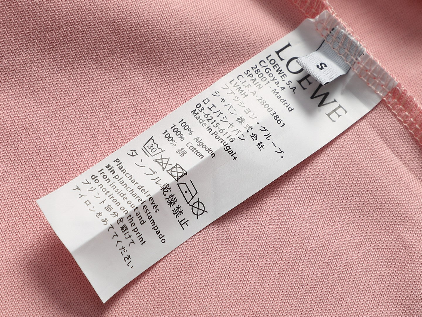 Loewe Men Logo Loose-Fit T-Shirt Light Pink Cotton