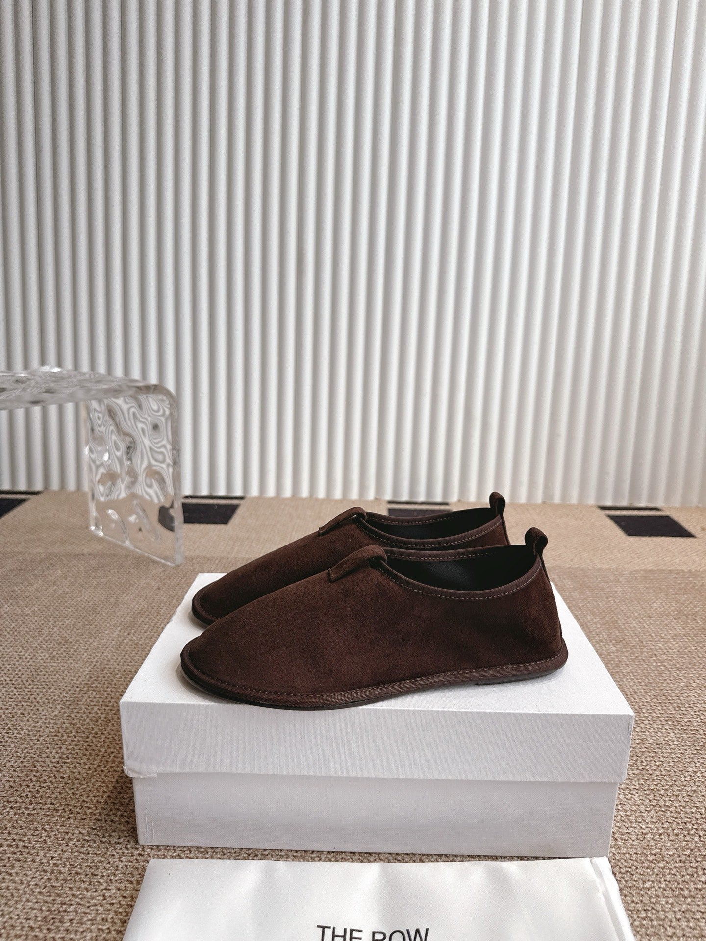 The Row 25ss Flat Shoes Dark Brown Suede 443299