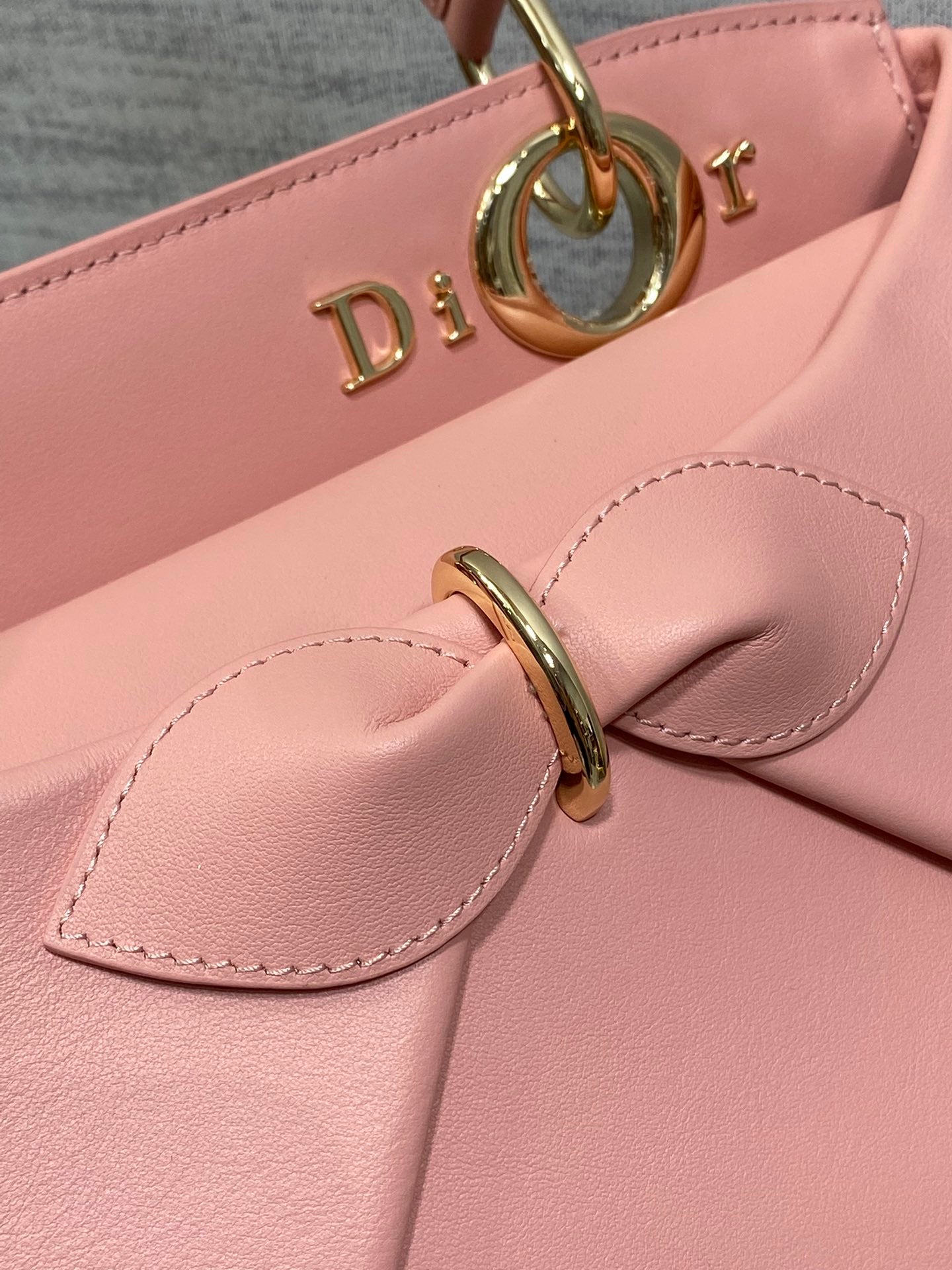 CD 26SS Bow-Adorned Bag Blush Pink Calfskin 272507