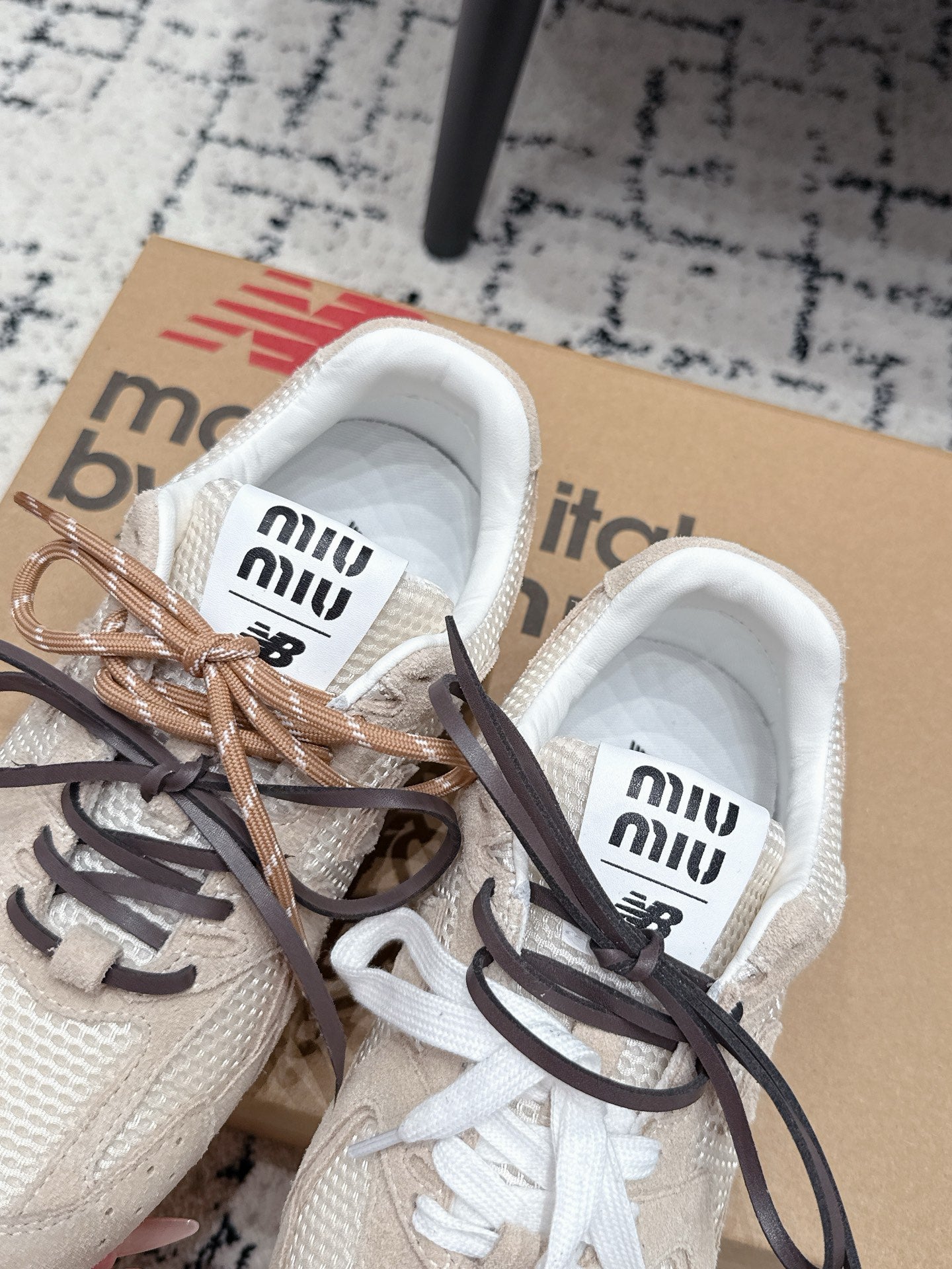 Miu 530 Casual Sneaker Light Grey White Suede Mesh 880617
