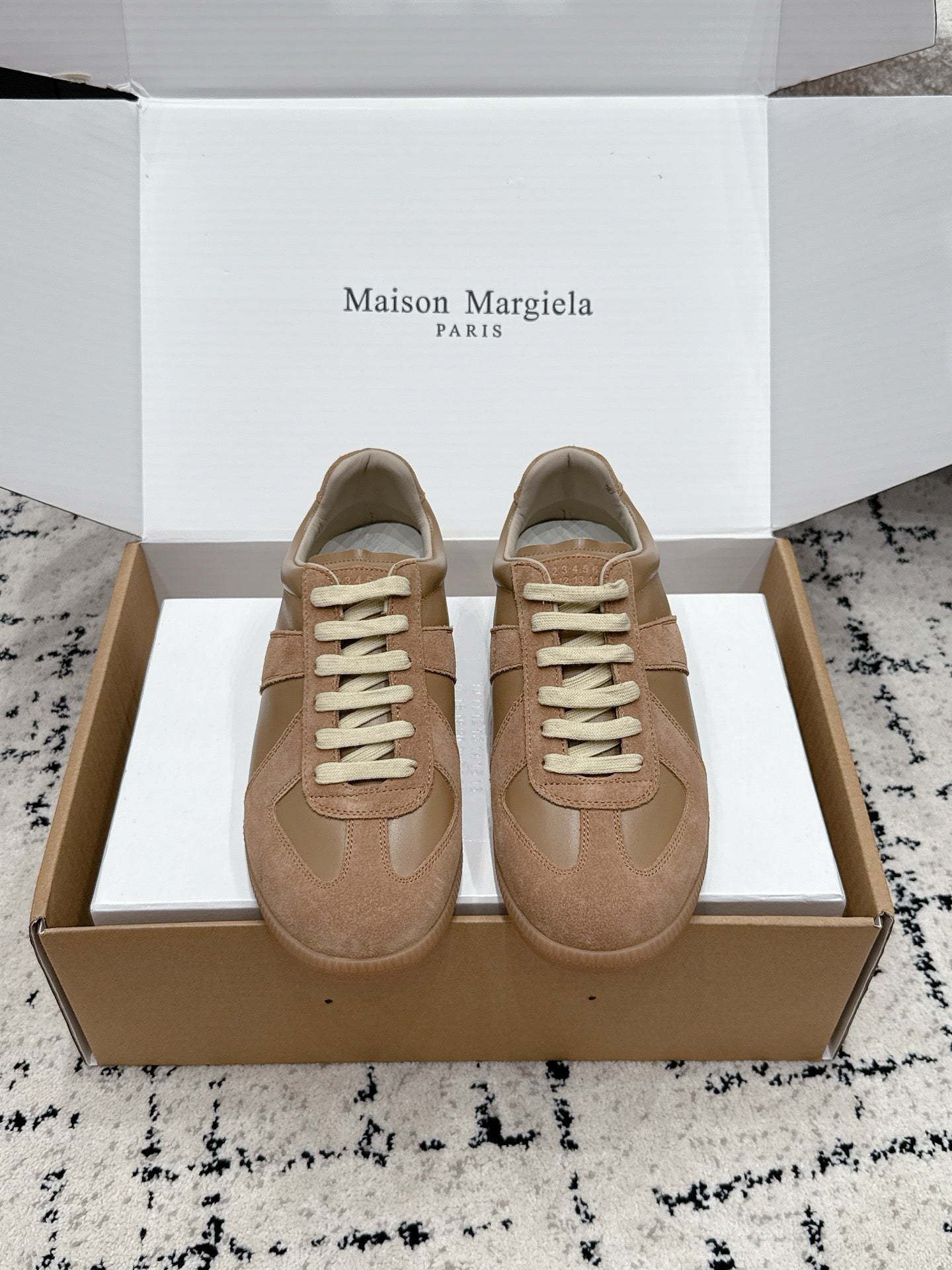 MM6 Replica Casual Sneaker Brown Sheepskin Suede 881192