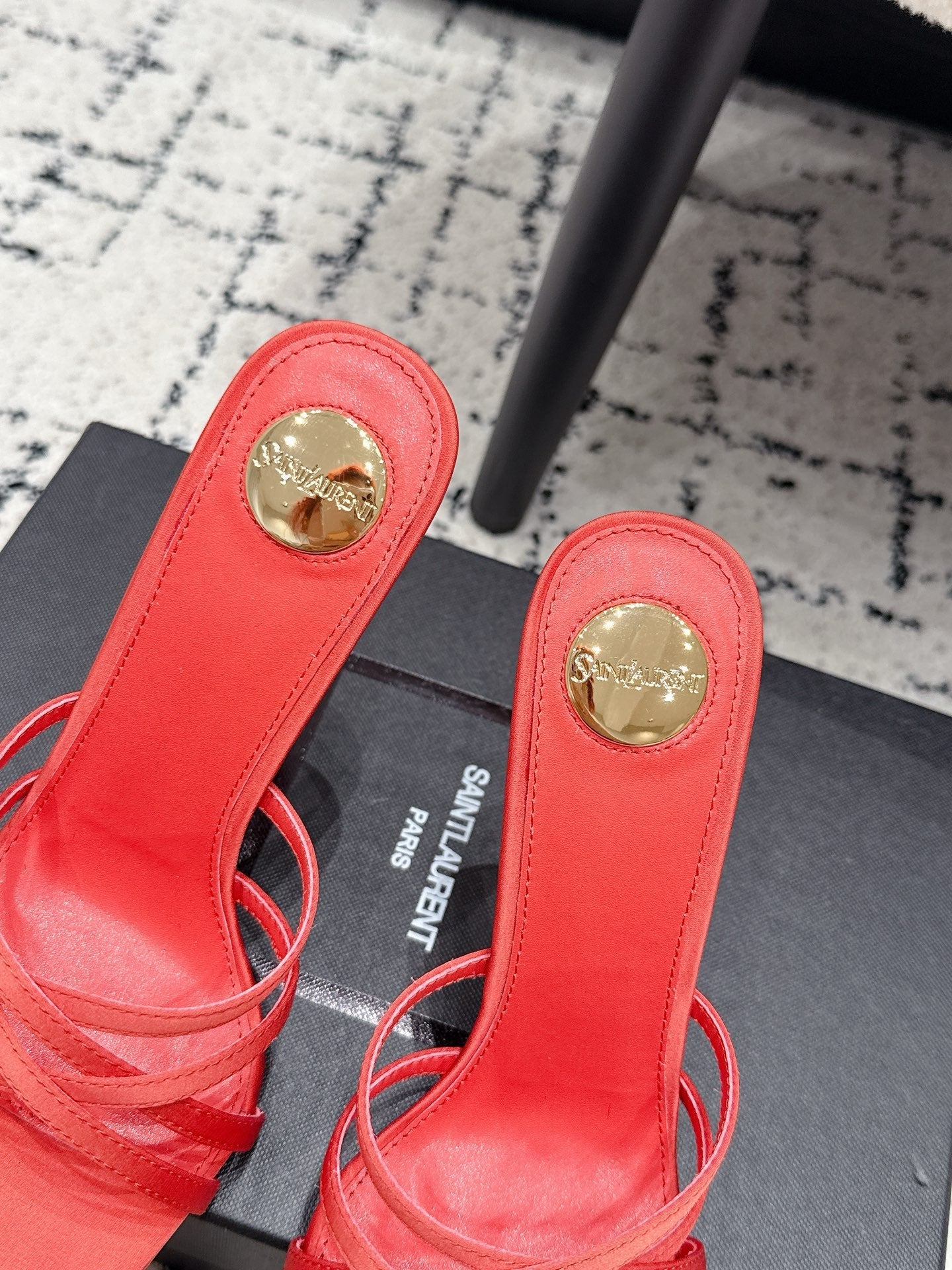YSL Kate Mule 10.5cm Red Satin 847145