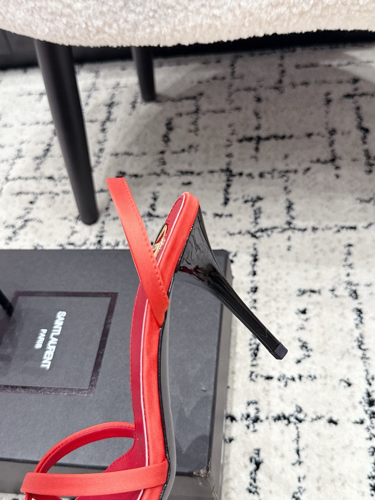 YSL Kirat Sandal 9.5cm Red Satin 847152