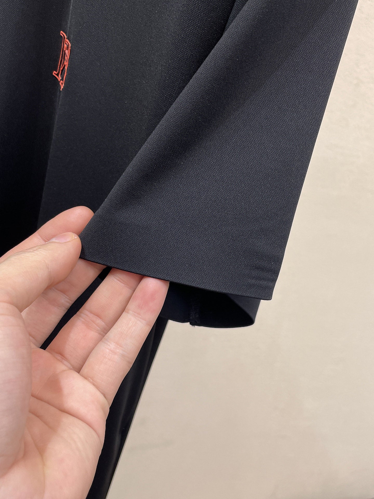 HM Men Short-Sleeve Polo Shirt Black Silk