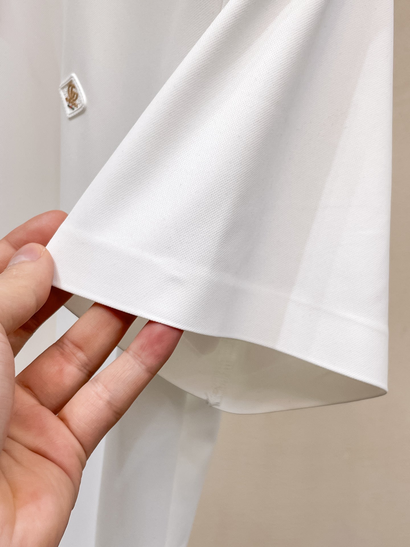 GG Men Short-Sleeve Polo Shirt White Silk