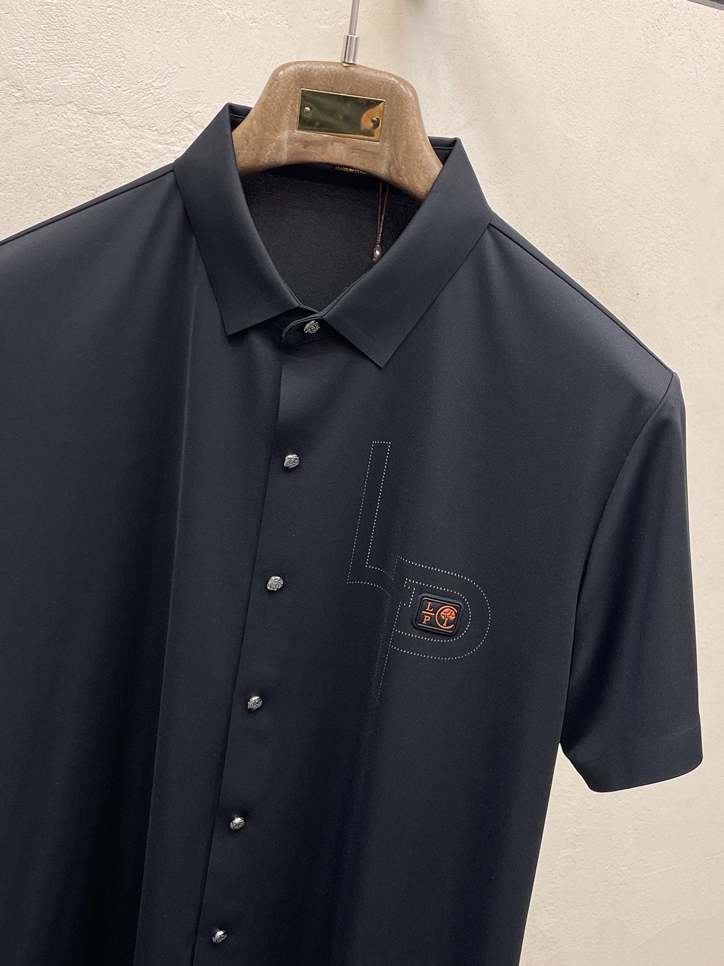 LP Men Short-Sleeve Polo Shirt Black Silk