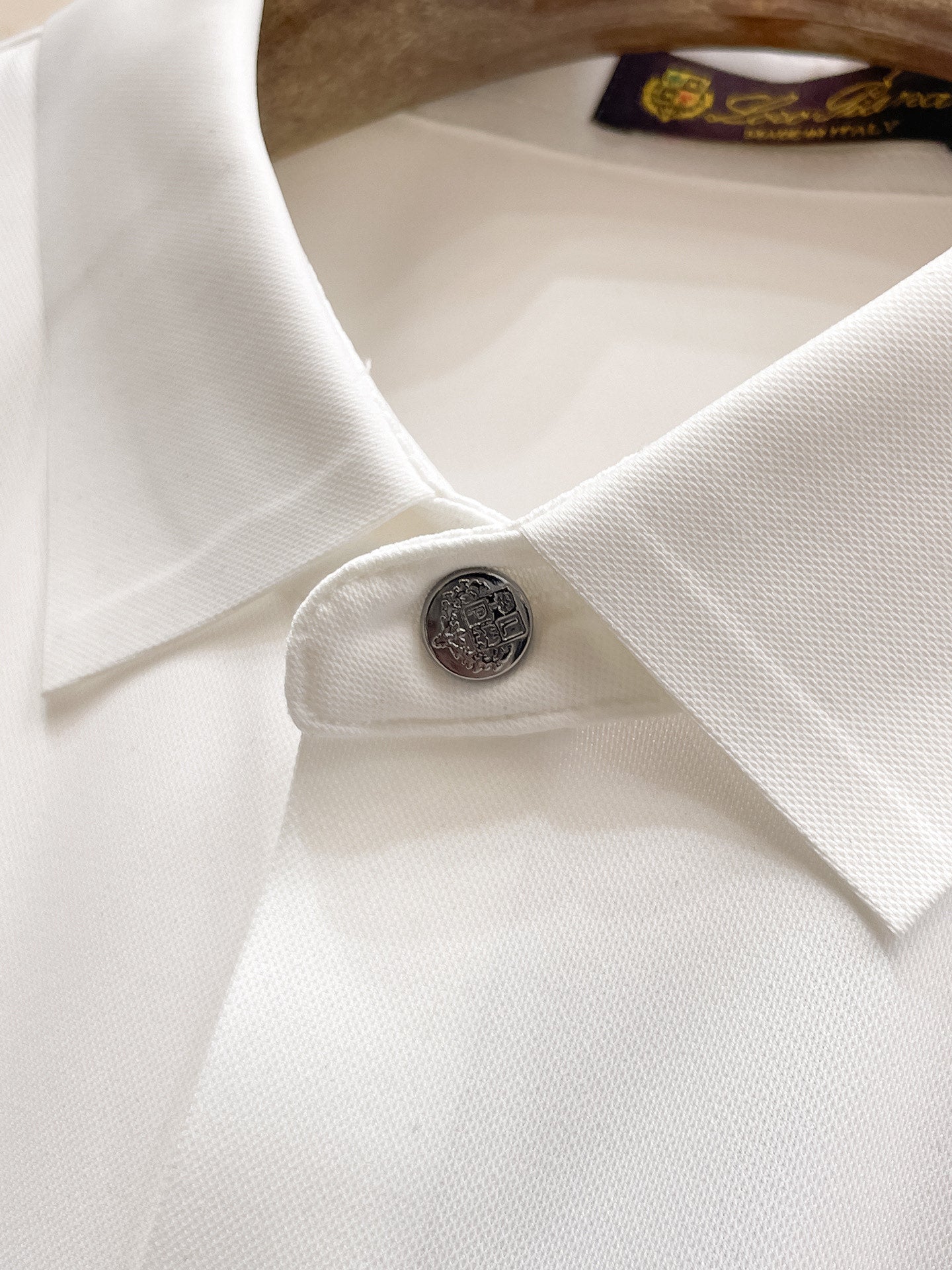 LP Men Short-Sleeve Polo Shirt White Silk