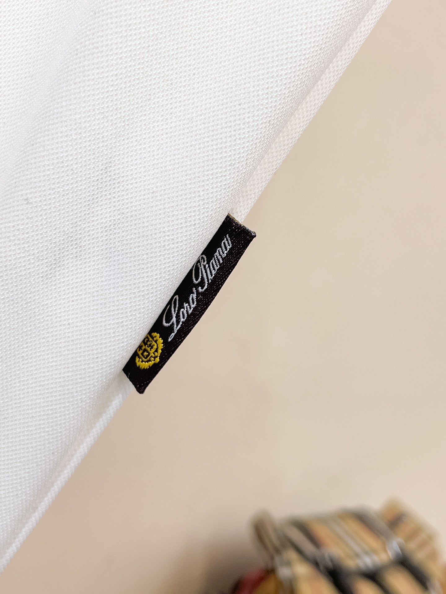LP Men Short-Sleeve Polo Shirt White Silk
