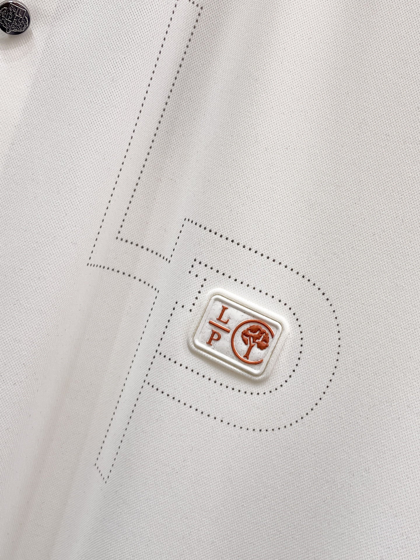 LP Men Short-Sleeve Polo Shirt White Silk