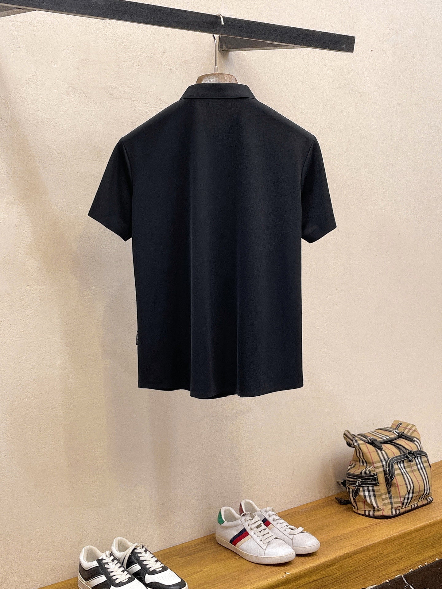 Tom Ford Men Short-Sleeve Polo Shirt Black Silk