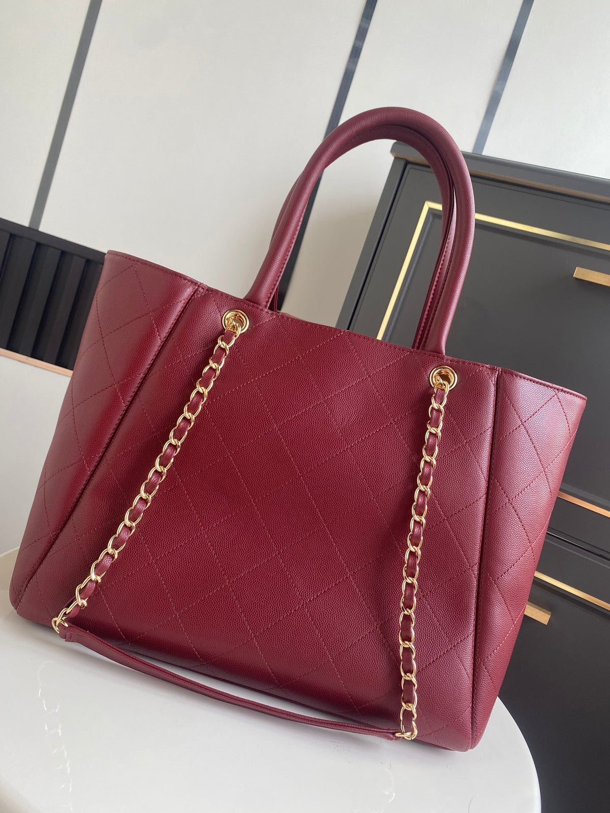 Chanel 26s Quilted Chanel 26s Quilted Large Shopping Tote 39 In Black Caviar Calfskin Gold Hardware