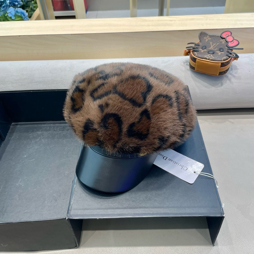 BAKER BOY HAT IN BROWN MINK FUR 438088