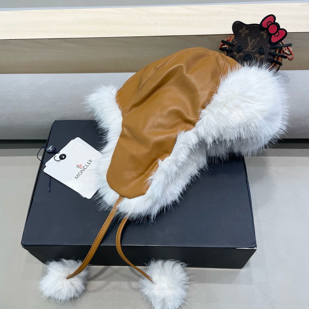 MC 26s Winter Bomber Trapper Hat Brown Leather 499297