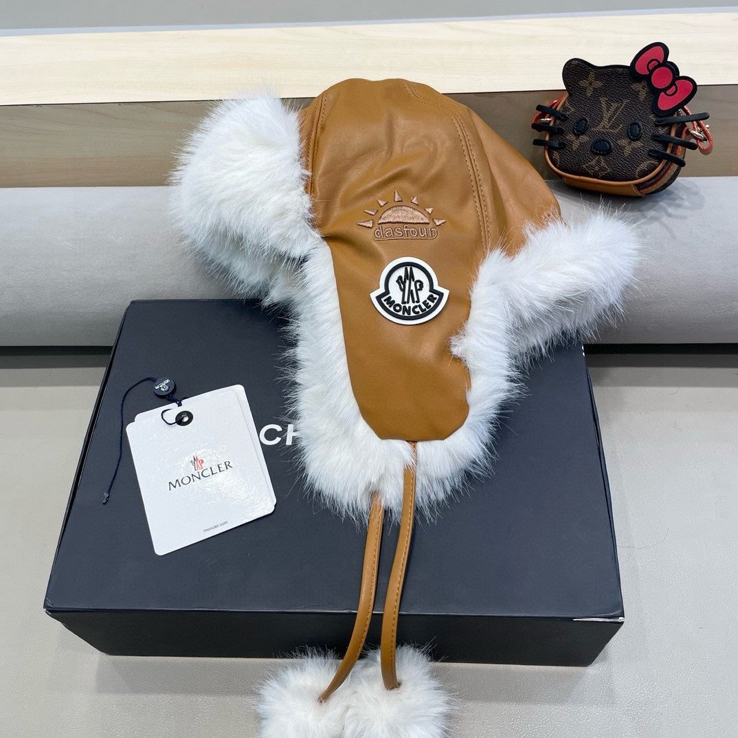 MC 26s Winter Bomber Trapper Hat Brown Leather 499297