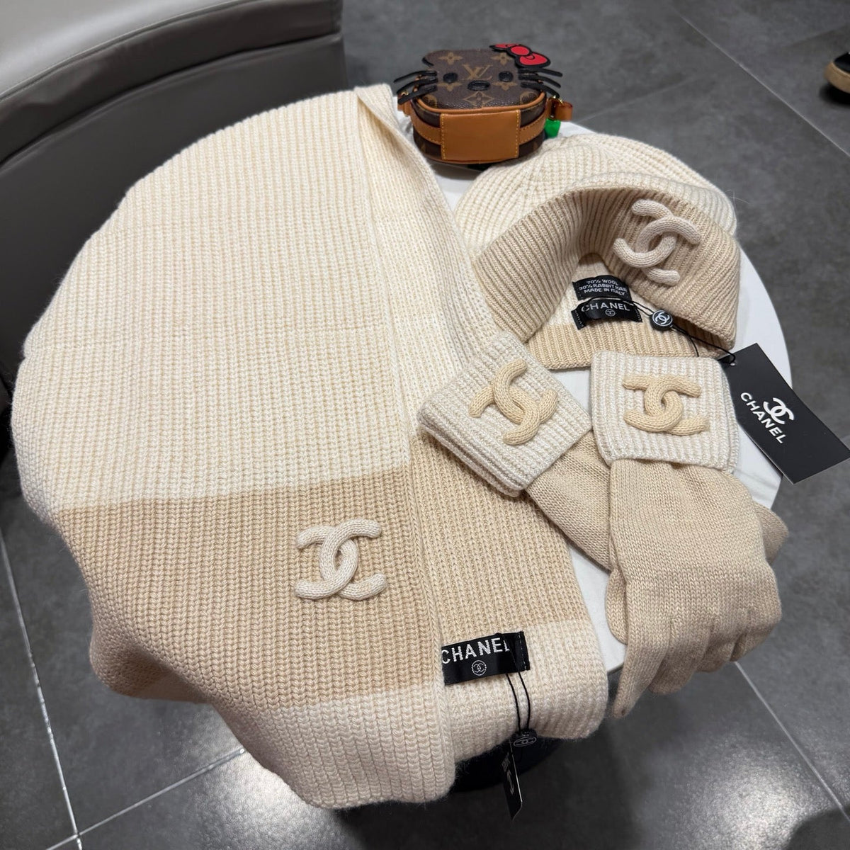 CC 26s Winter Knit Set Cream Beige Wool 499455