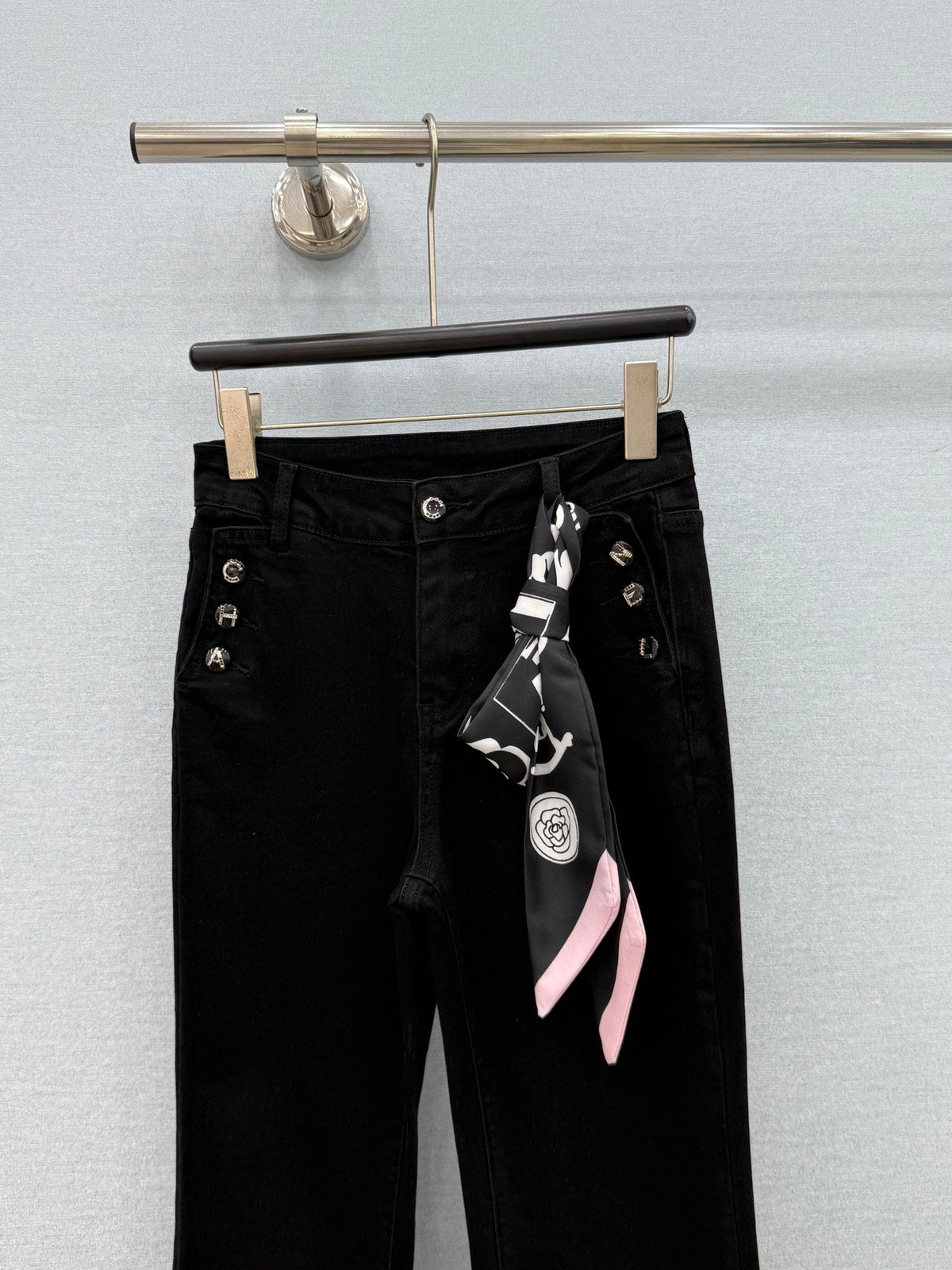Chanel 2026 Jeans Black Flared Denim Cotton 435466