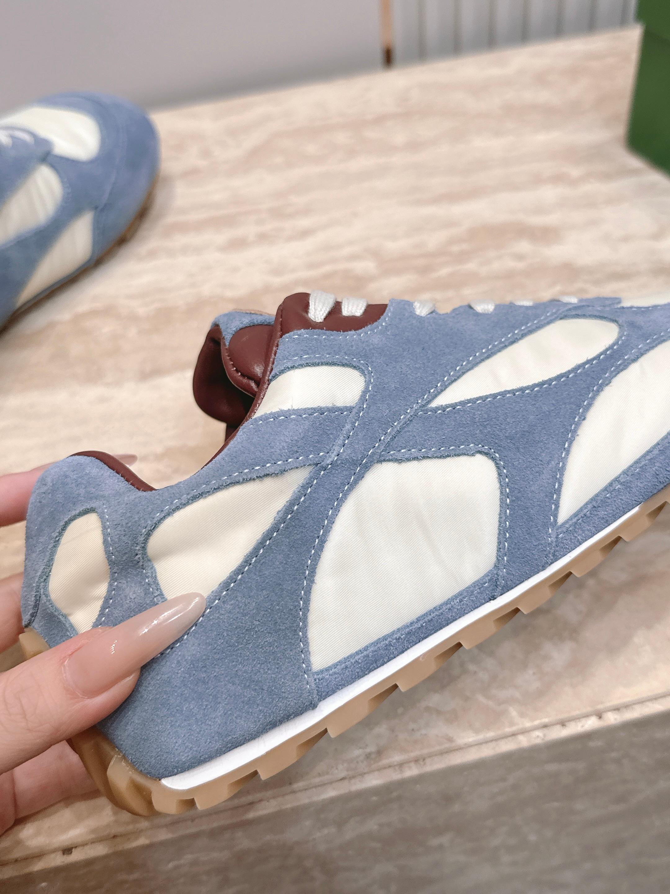 BV Orbit Flash Retro Sneake Grey Blue White Fabric Suede 934415