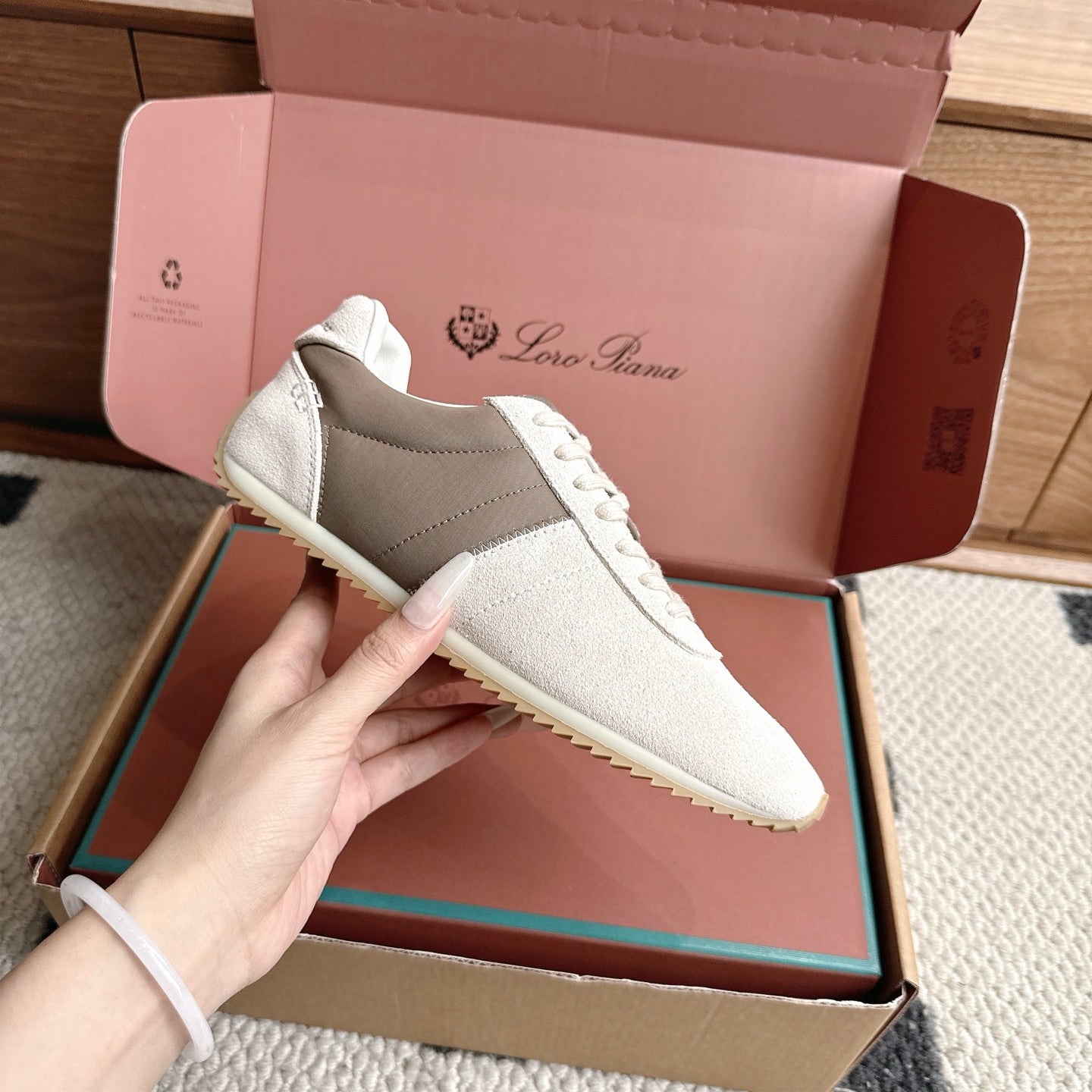 LP Fast Walk Sneaker White Olive Suede