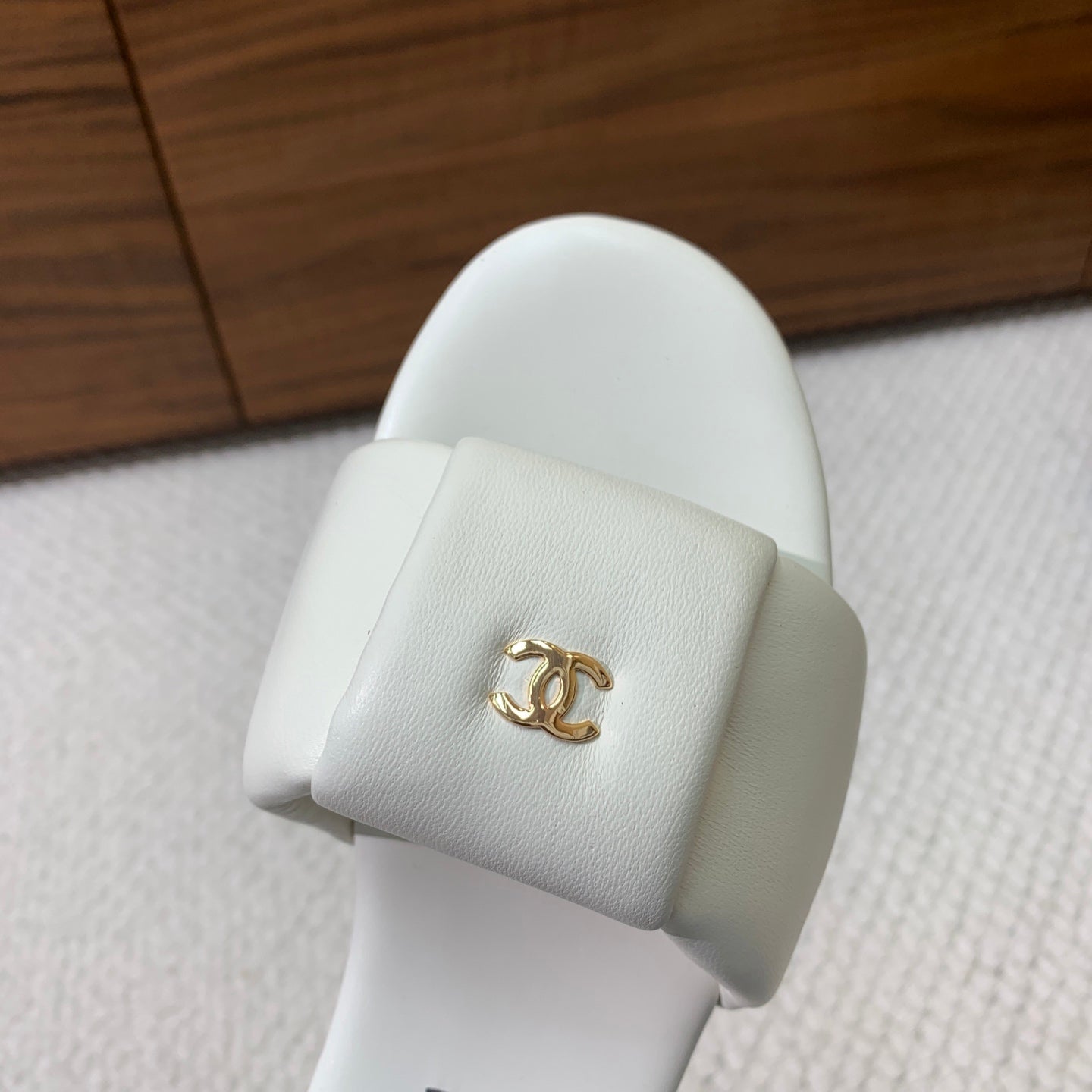 CC 26s Padded Sandals White Lambskin 887951