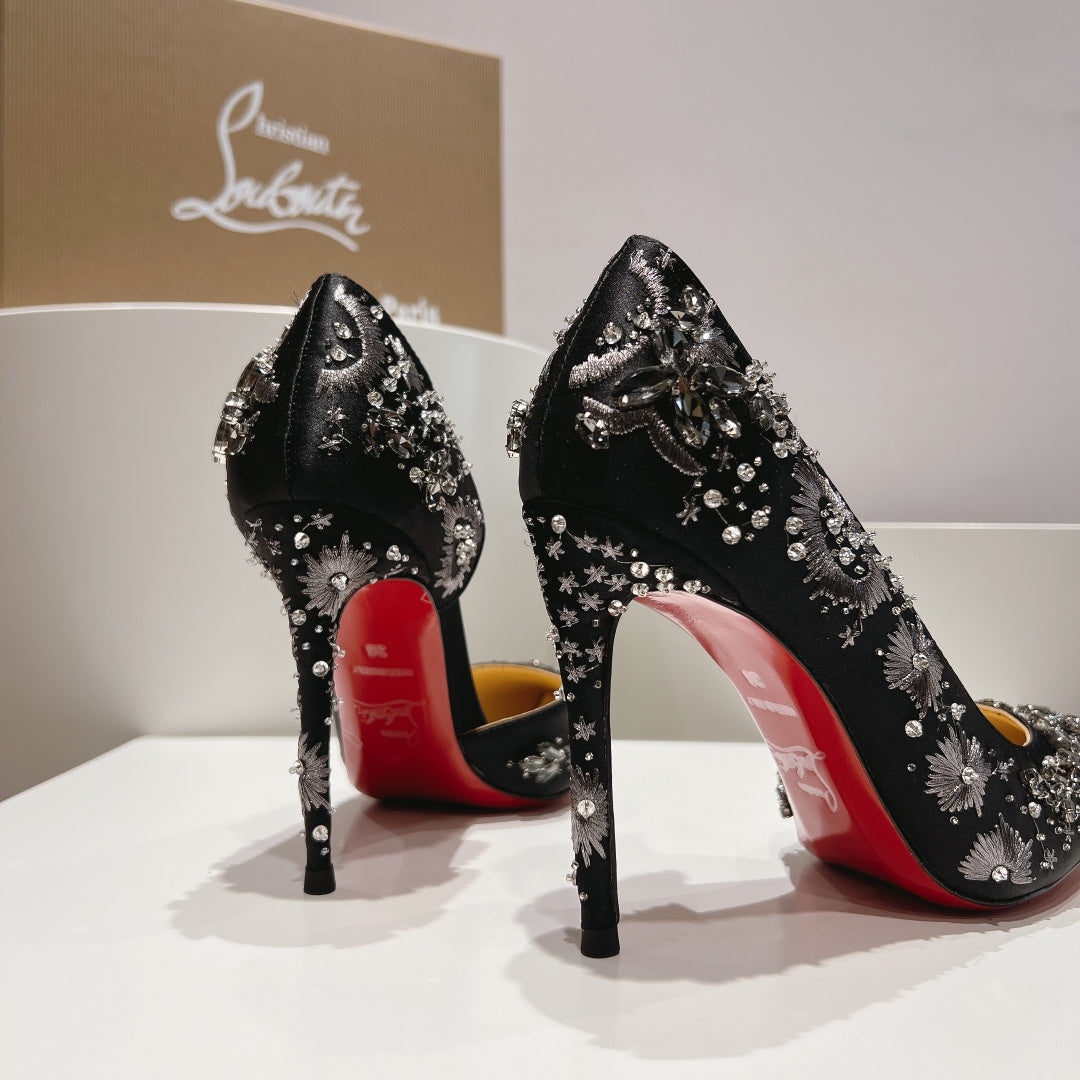 CL 25 Pump High Heels 100mm Silk and Sheepskin 240506