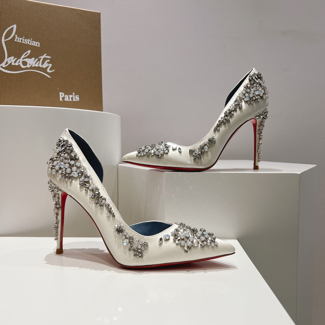 CL 25 Pump High Heels 100mm Silk and Sheepskin 240506