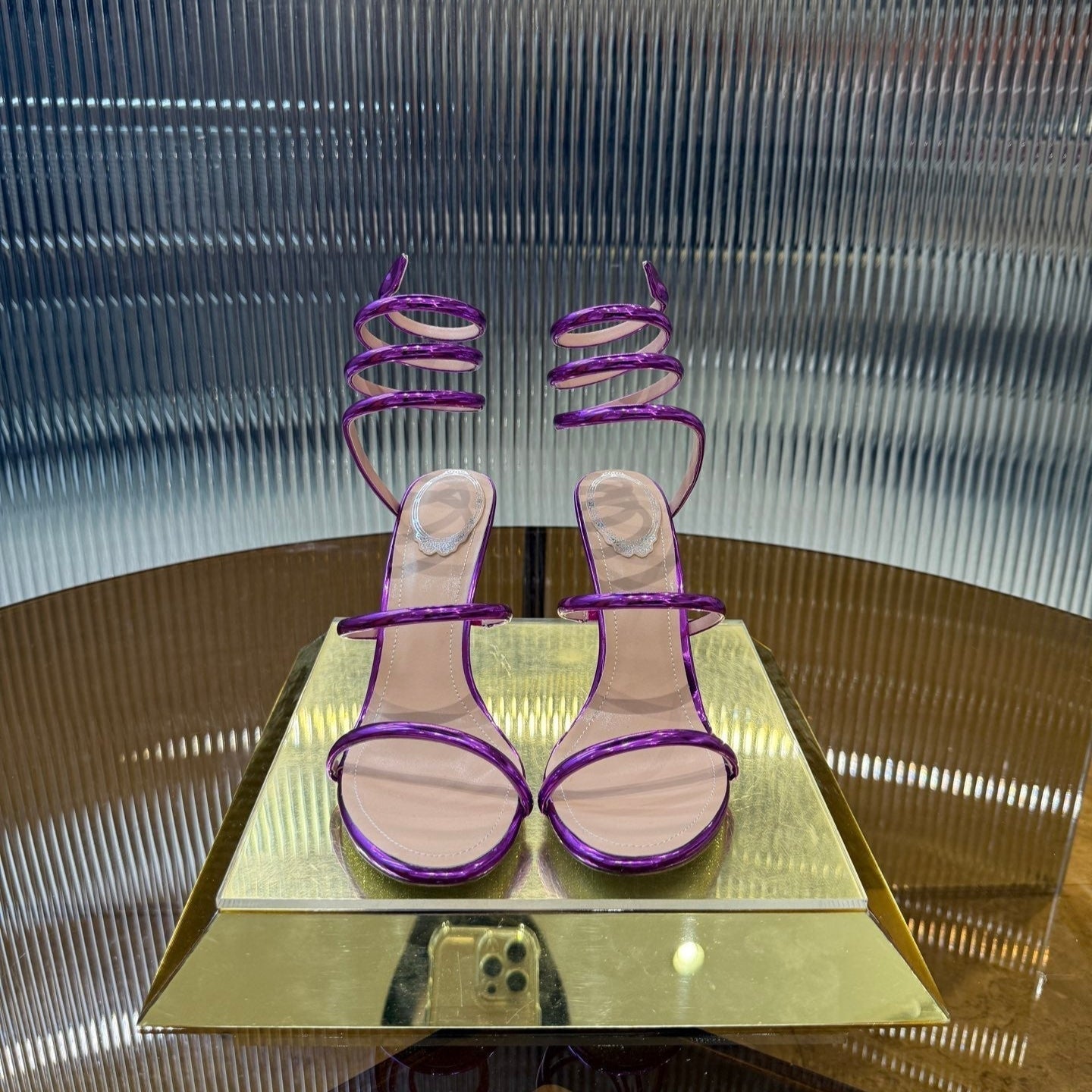 RC 25C Snake-Shaped Sandals 9.5cm Purple Sheepskin 310628