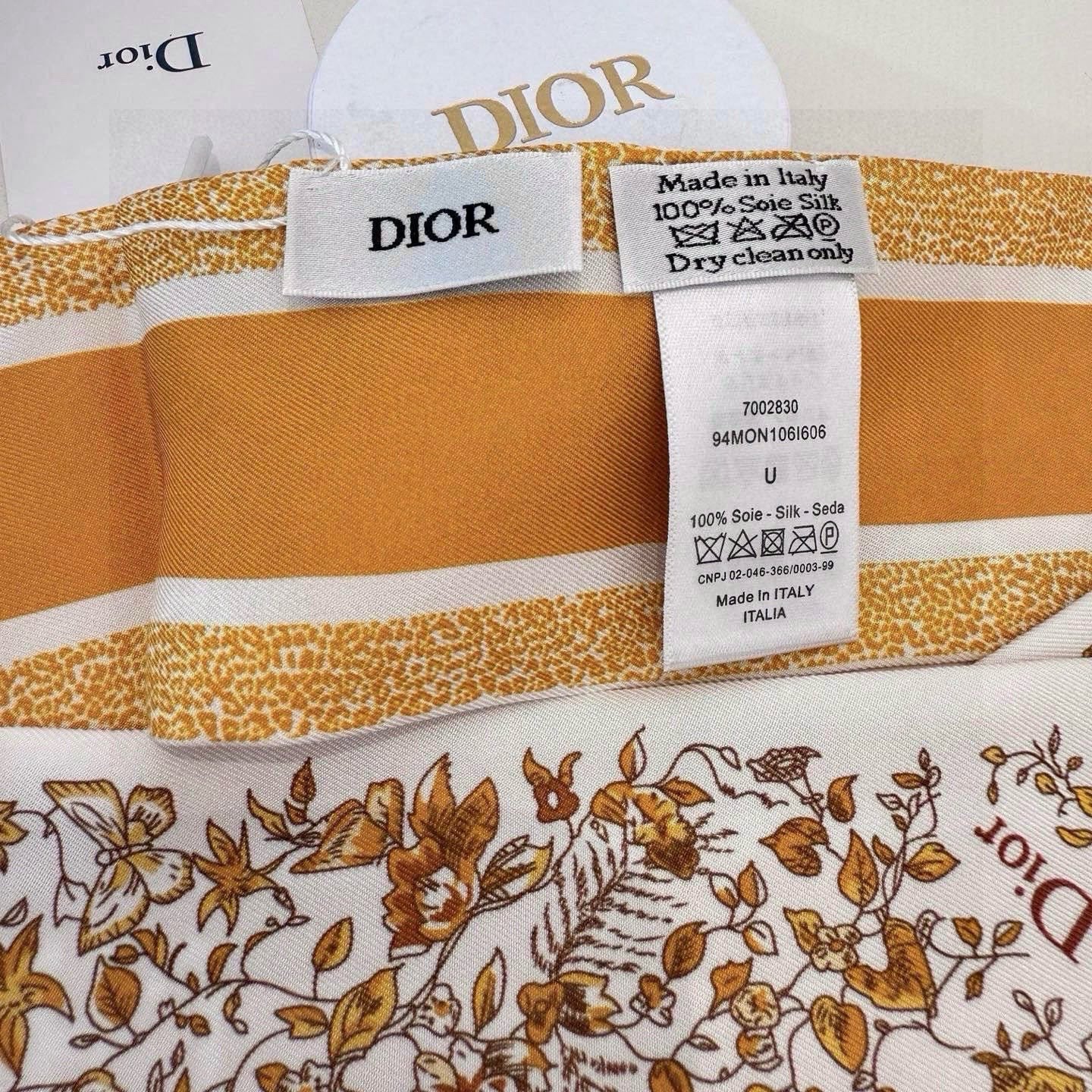 CD Mitzah Scarf White Yellow Silk 153194