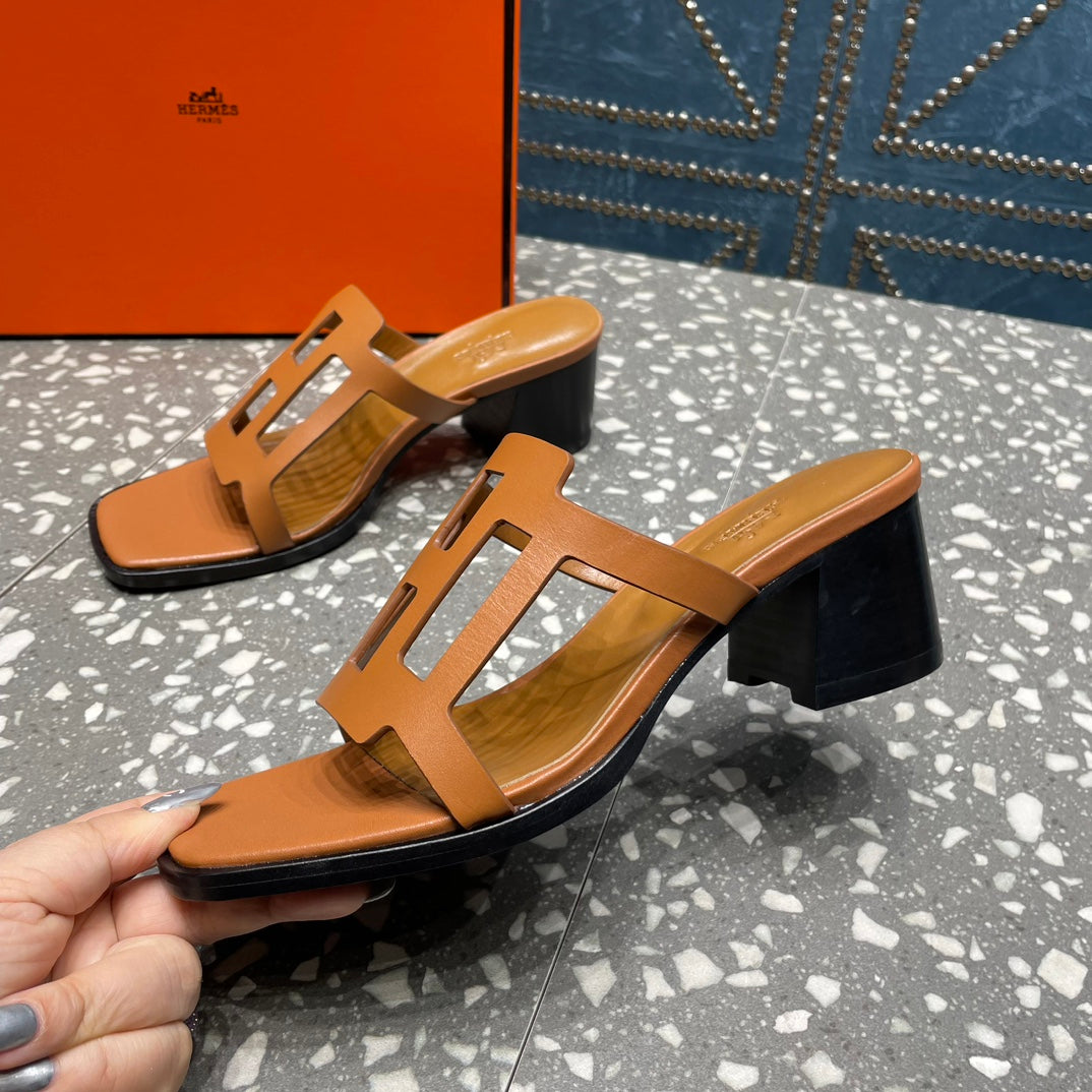 HM Lzzy 50 Sandal Brown Orange Lambskin 962947