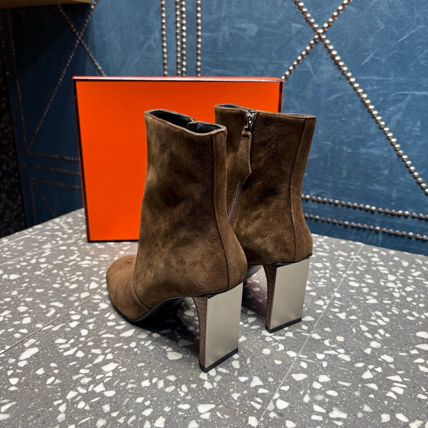 HM Lisa Ankle Boots 80mm Brown Suede 531559