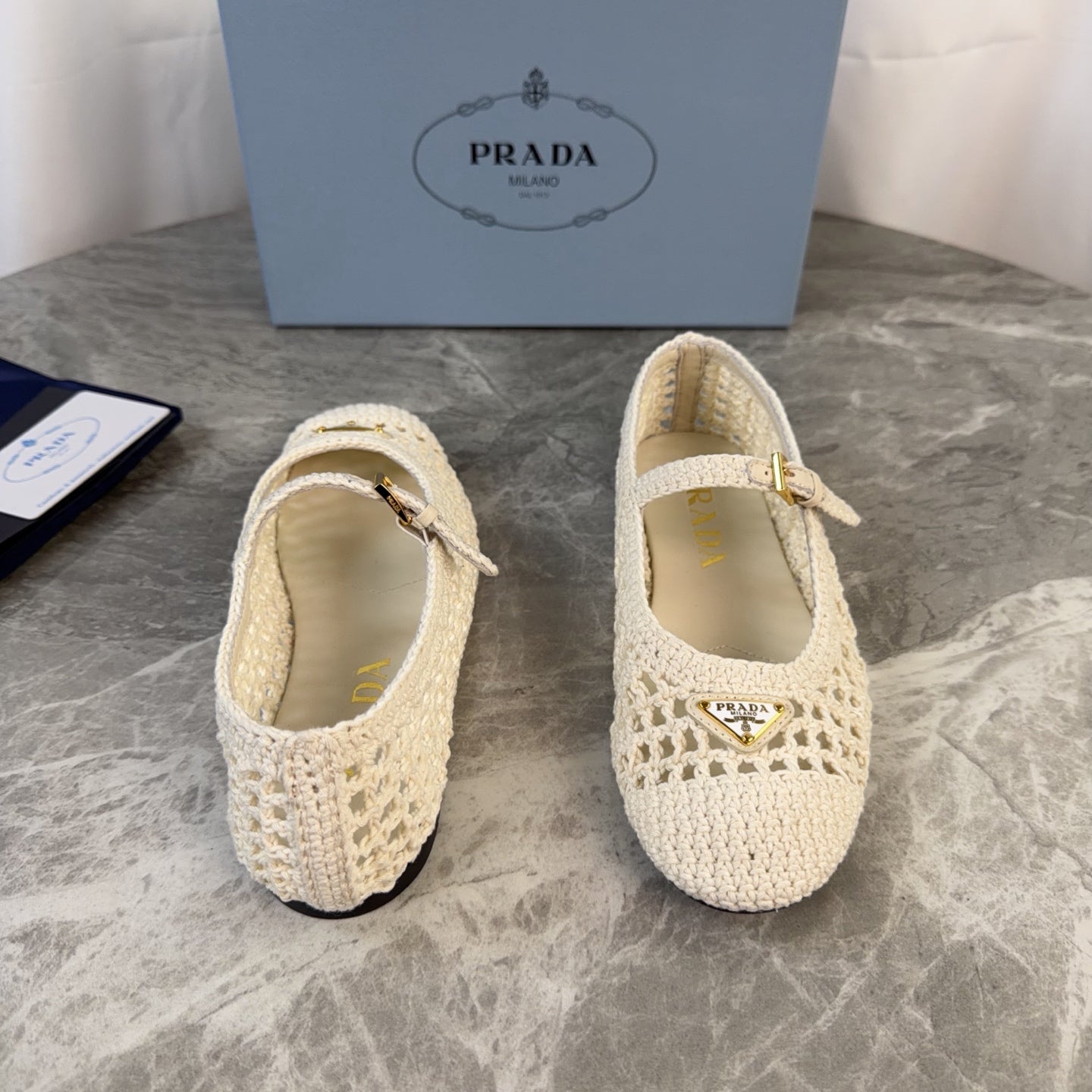 Pra 26s Ballet Flat White Leather Fabric 635155