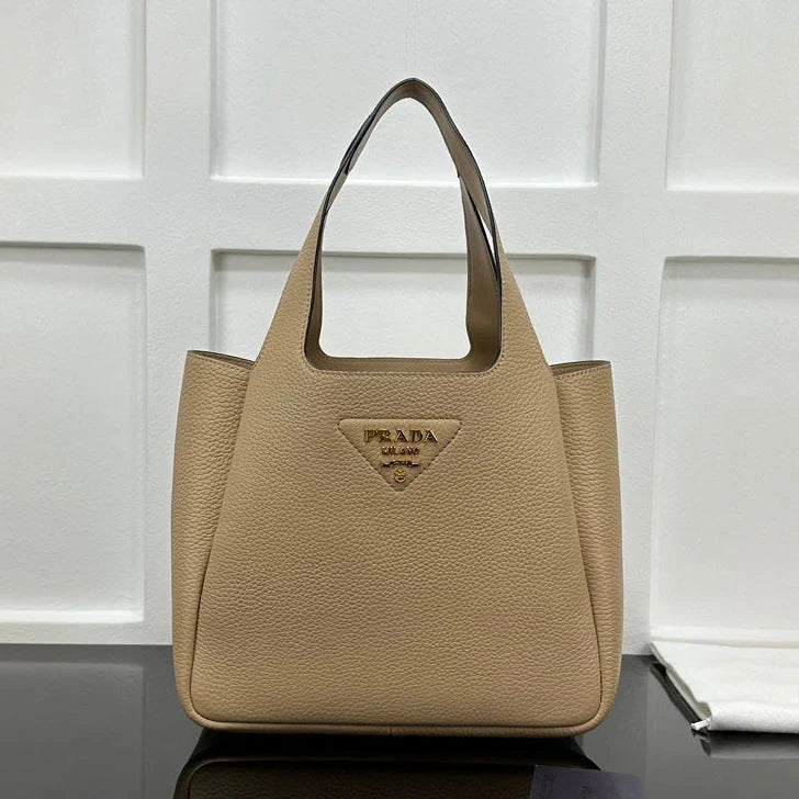 Prada 2026 Tote Bag Beige Calfskin