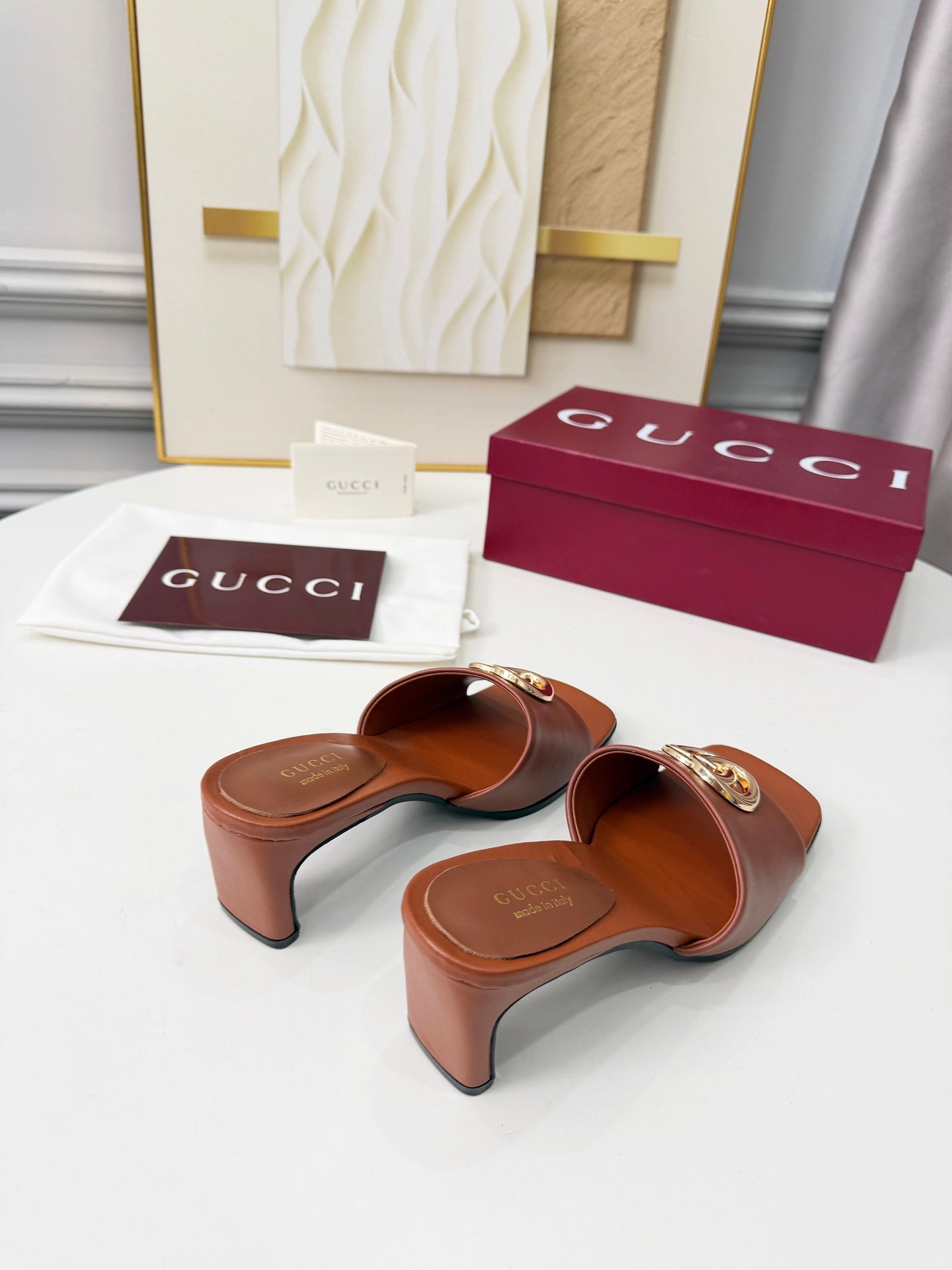 GG 2026 Early Spring Sandals Tan Brown Sheepskin 688533