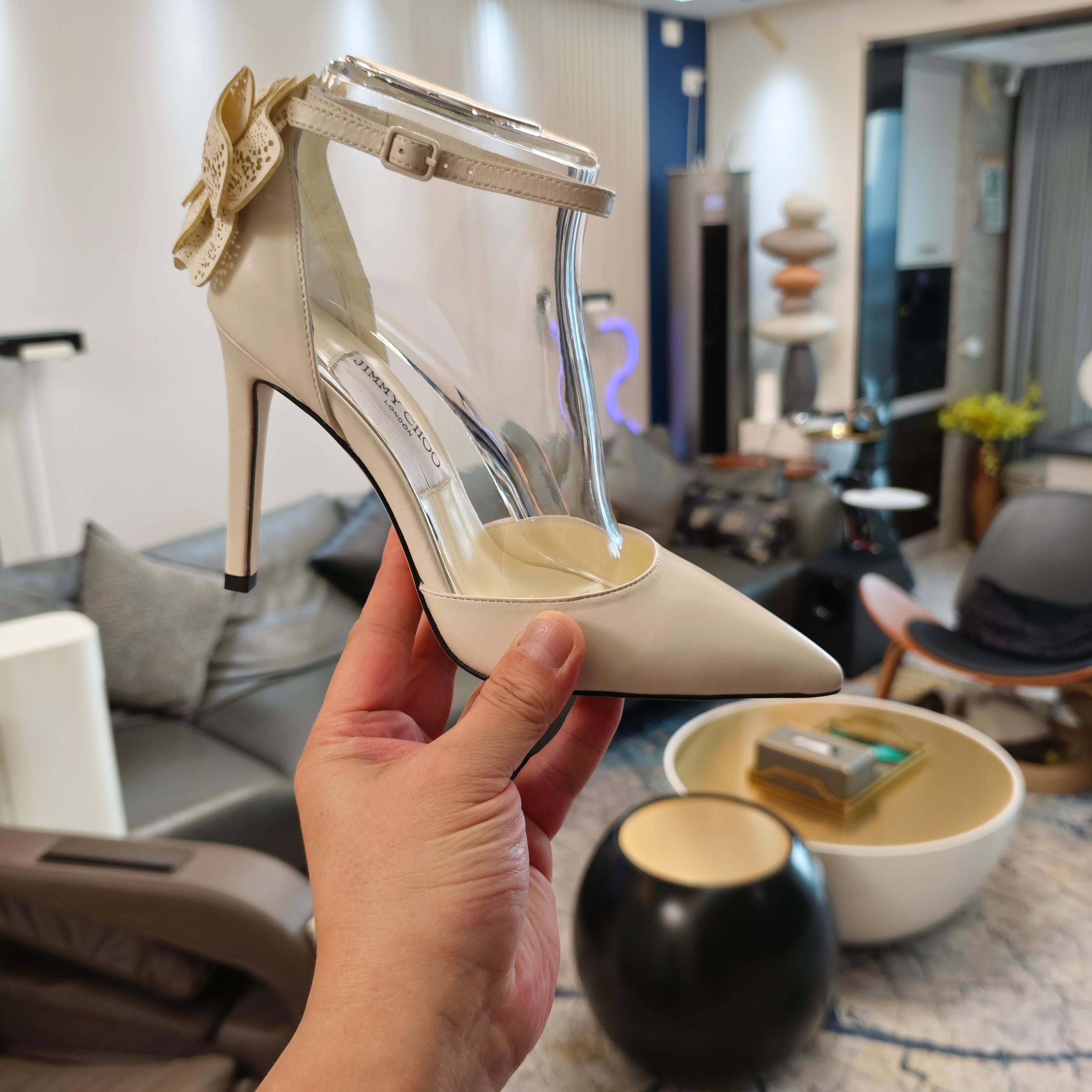 Jimmy Choo Marja Pumps 10cm White Leather 900897
