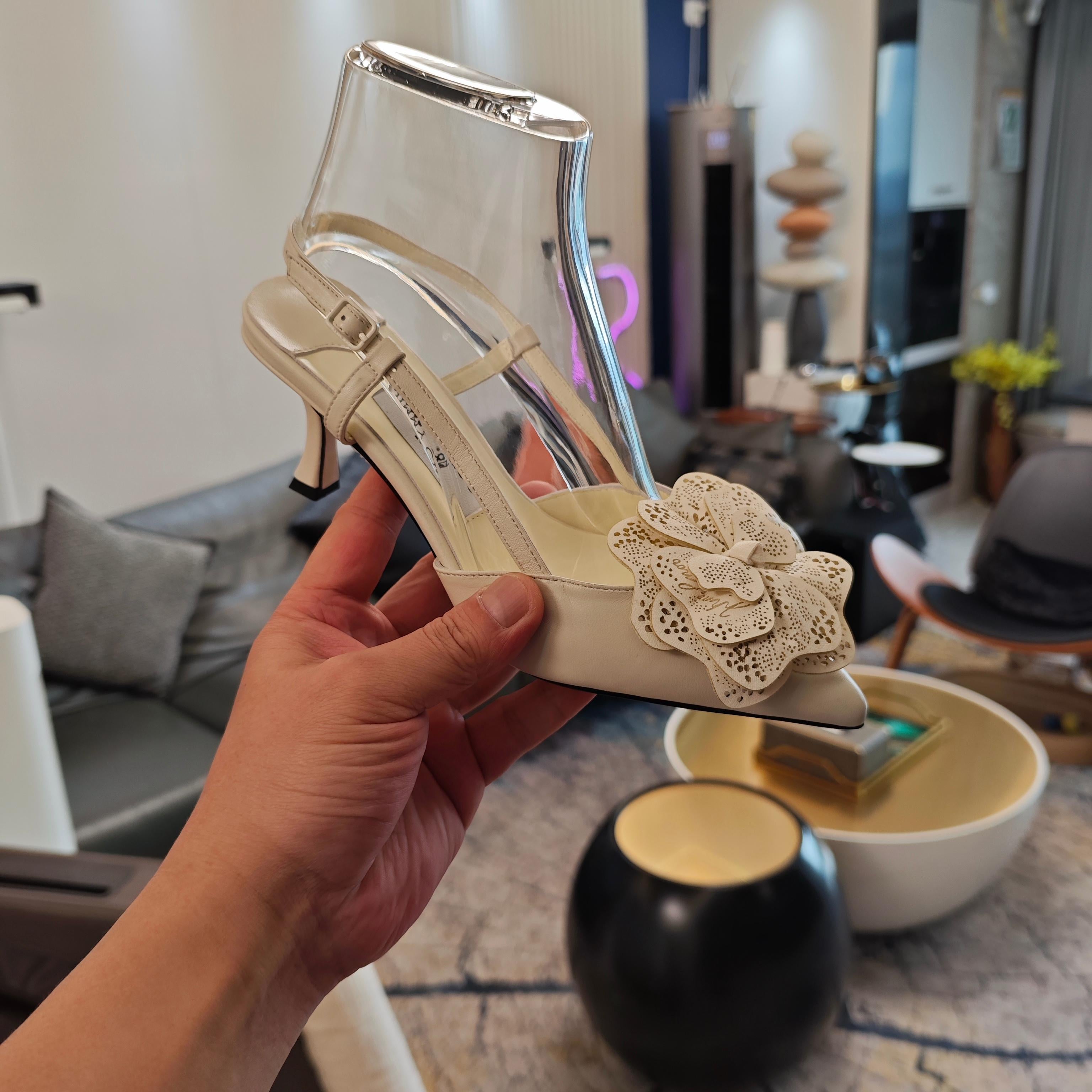 Jimmy Choo Mimmi Pumps 5cm Cream Leather 900901