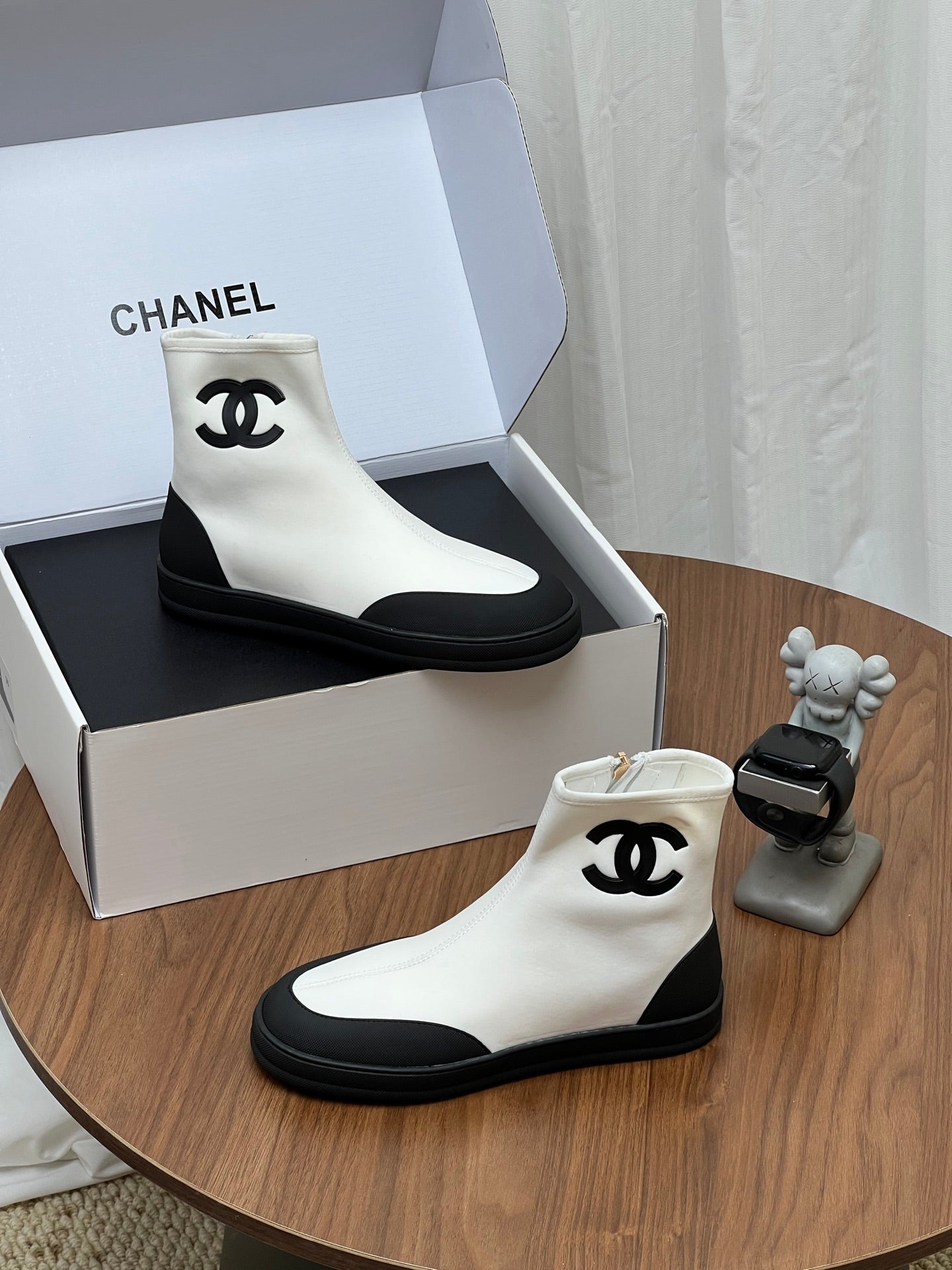 CC Coco Beach 2026 Boots White Black Fabric Rubber 846557