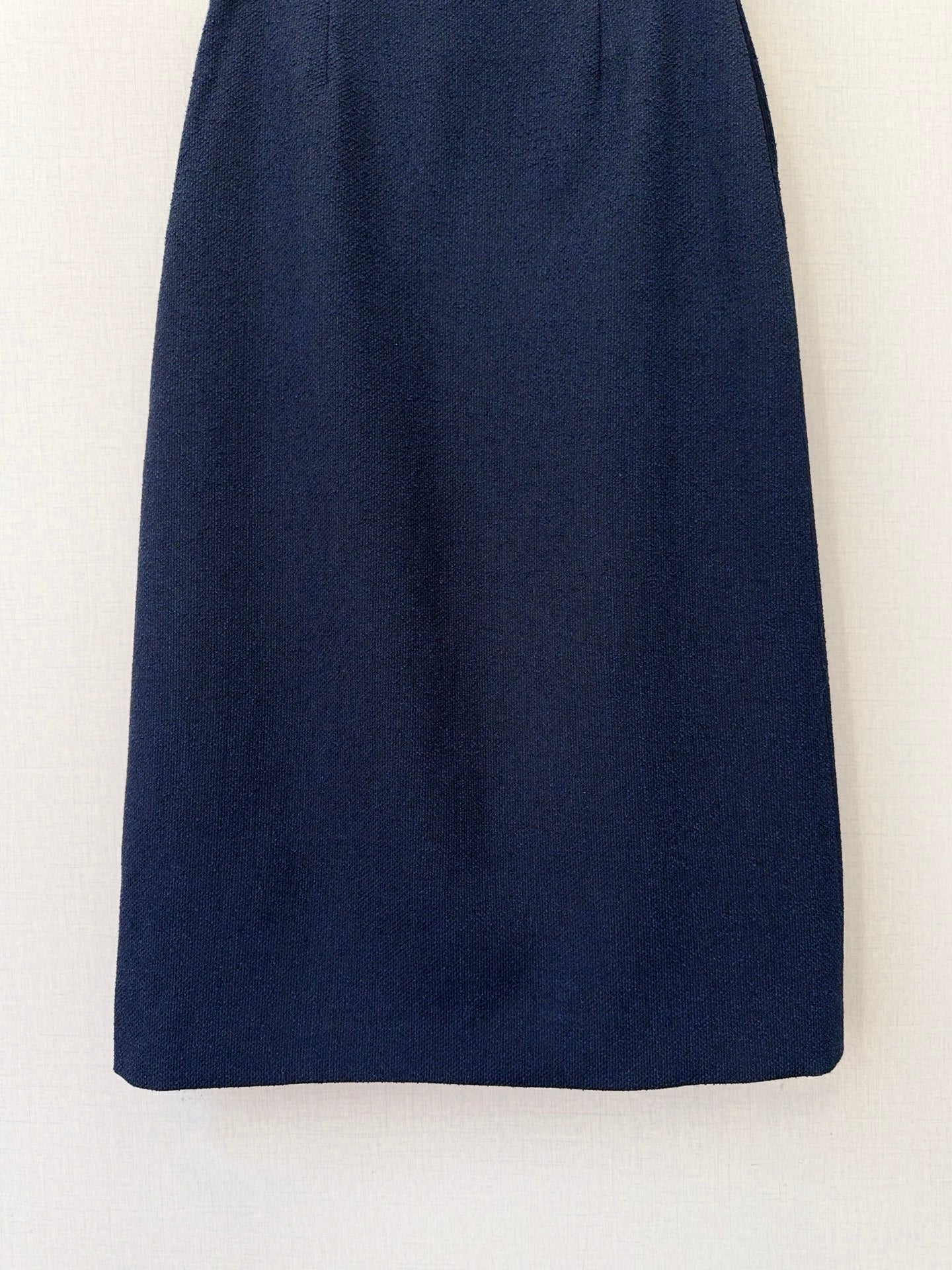 CD 26s High-Waisted Straight Skirt Navy Blue Wool Polyester 413217
