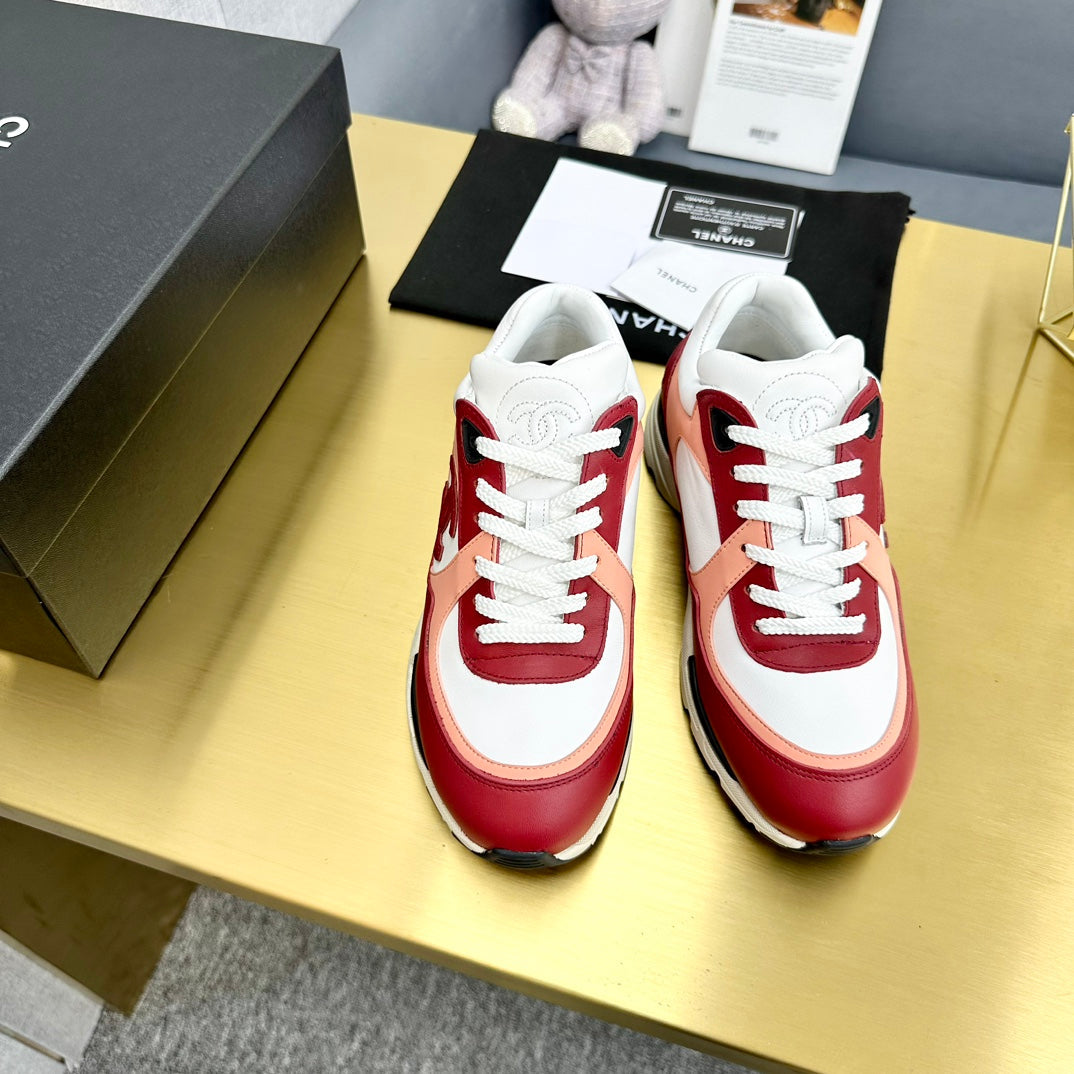 CC 26s Metallic Casual Sneakers Burgundy Pink White Mesh Leather 981010