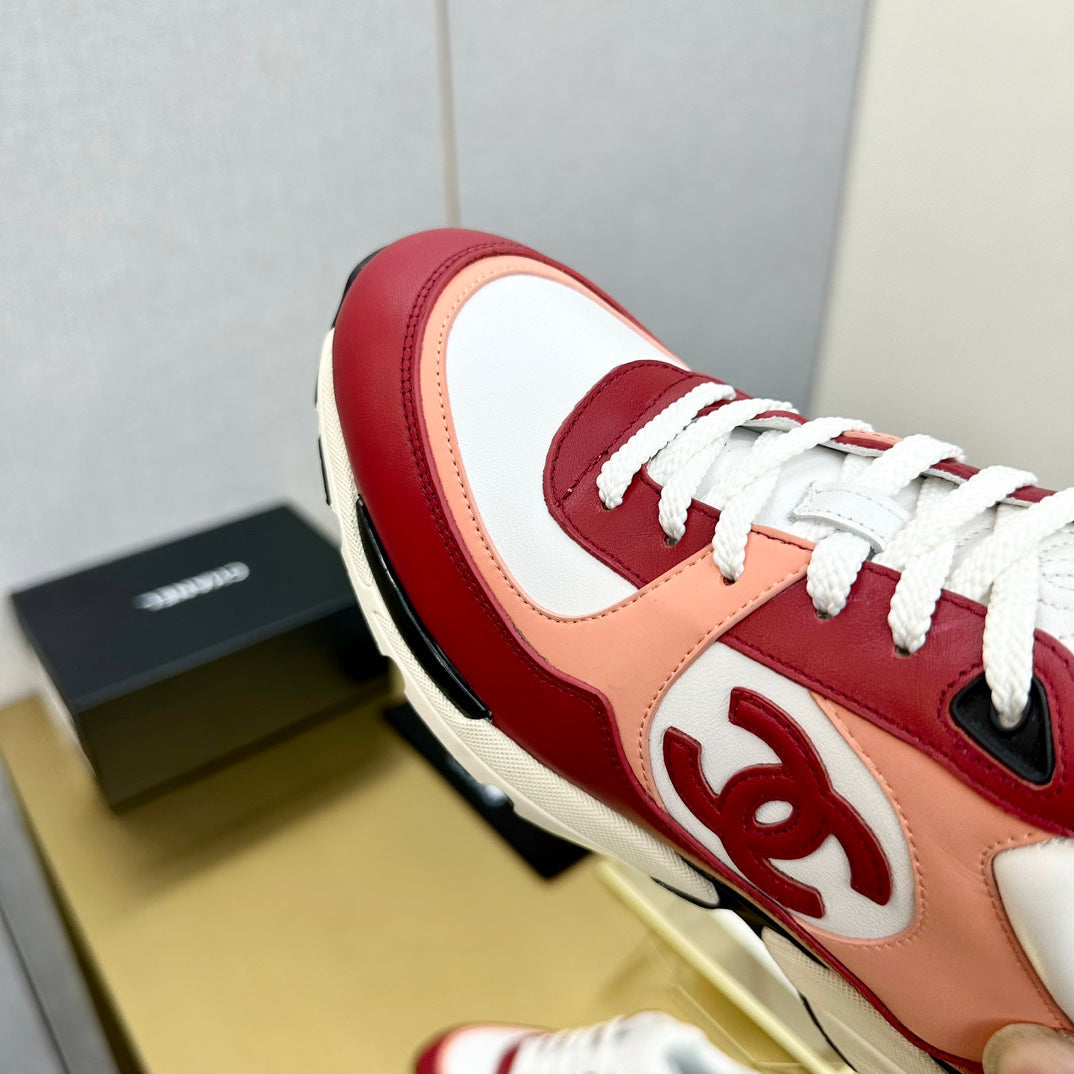 CC 26s Metallic Casual Sneakers Burgundy Pink White Mesh Leather 981010