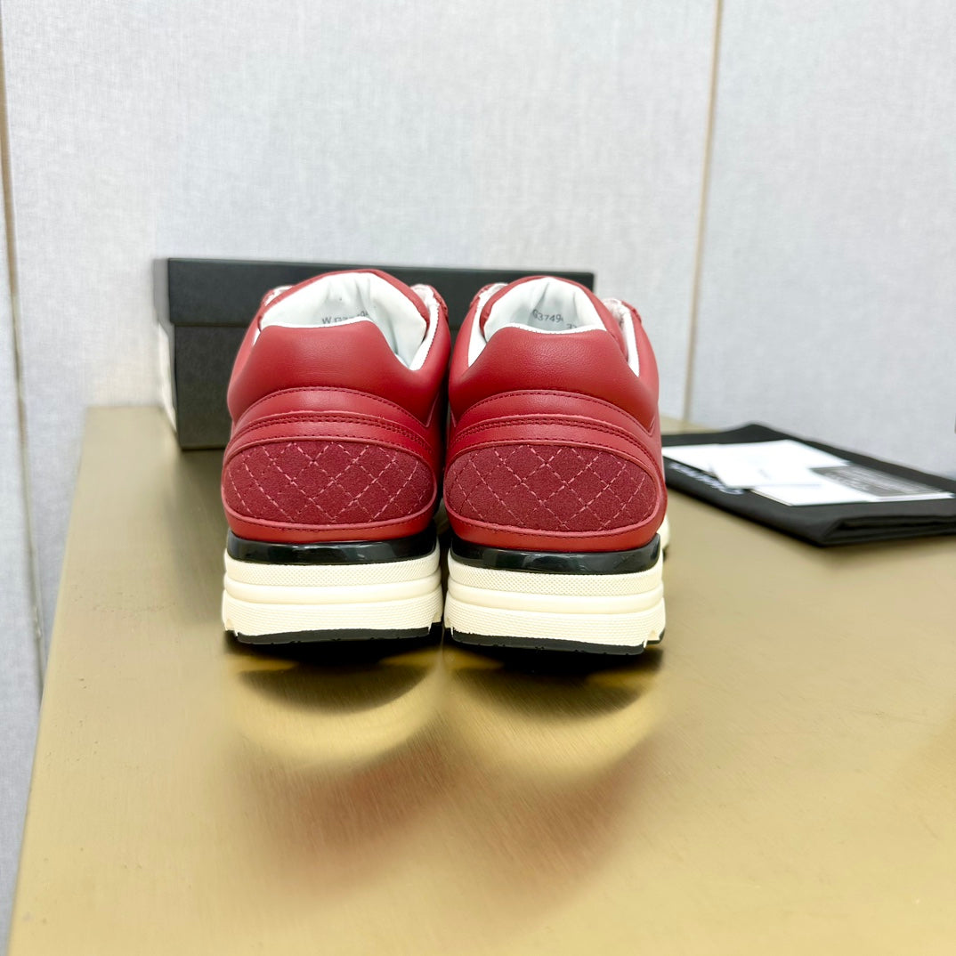 CC 26s Metallic Casual Sneakers Burgundy Mesh Leather 981011