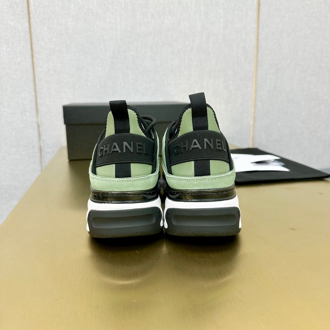 CC 26s Low-Top Chunky Sneakers Mint Green Suede Mesh Textile 980834