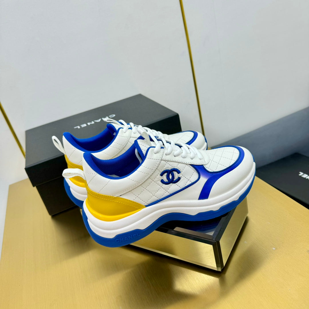 CC 26s Metallic Casual Sneakers White Blue Mesh Leather 981388