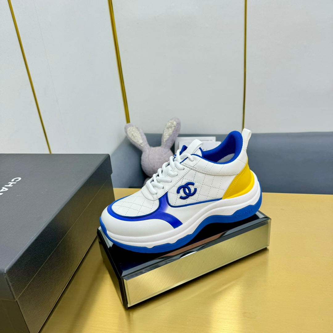 CC 26s Metallic Casual Sneakers White Blue Mesh Leather 981388