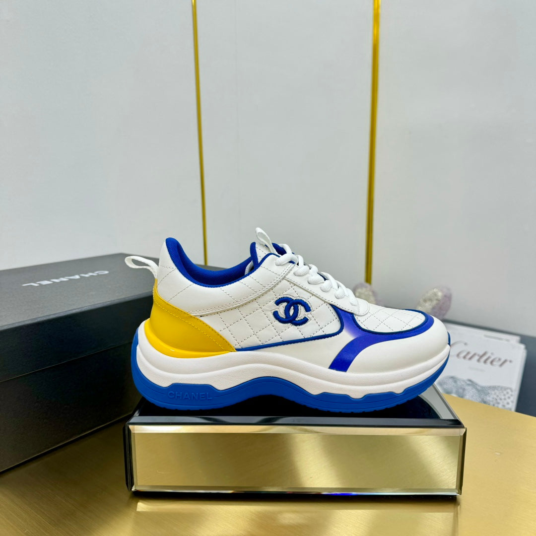 CC 26s Metallic Casual Sneakers White Blue Mesh Leather 981388