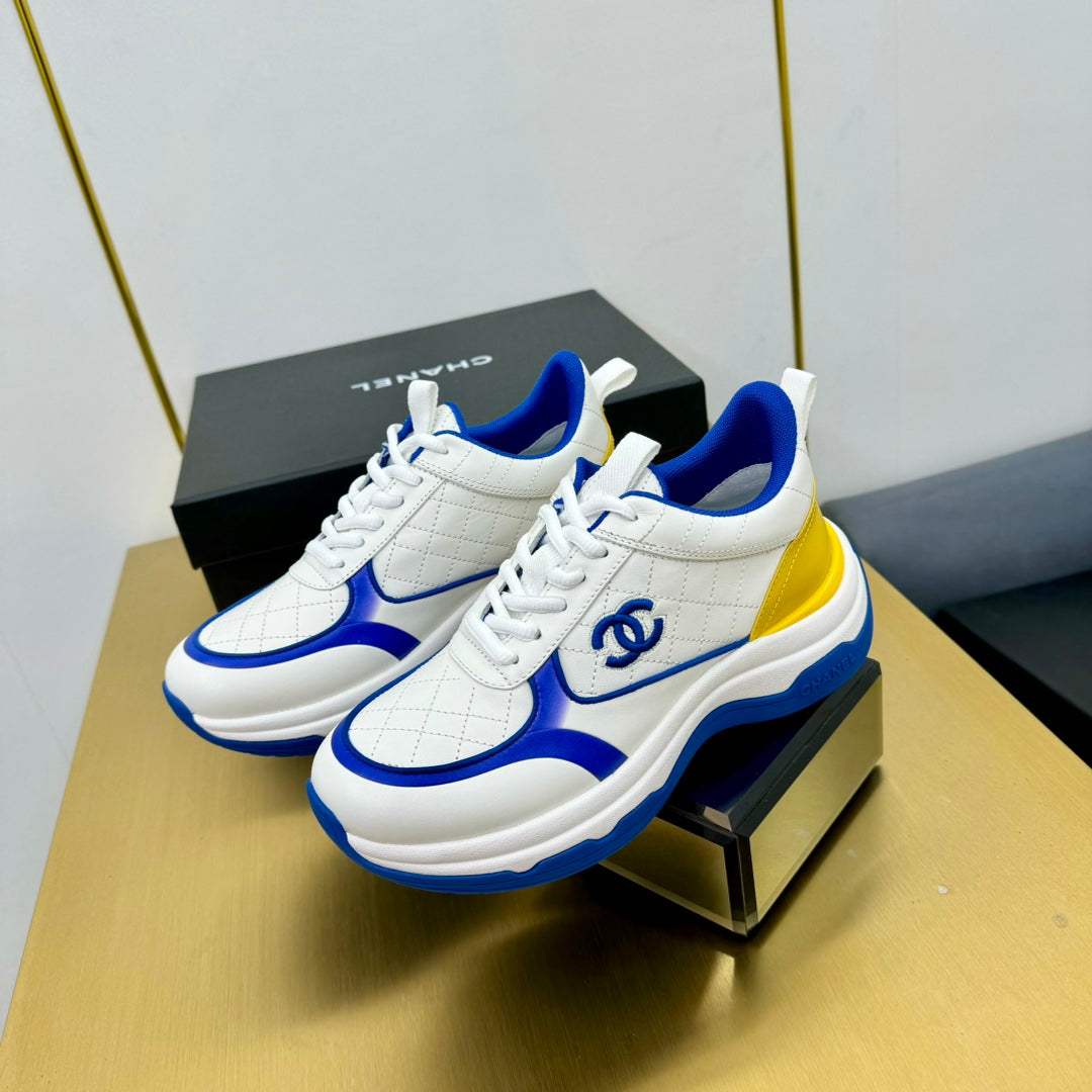 CC 26s Metallic Casual Sneakers White Blue Mesh Leather 981388