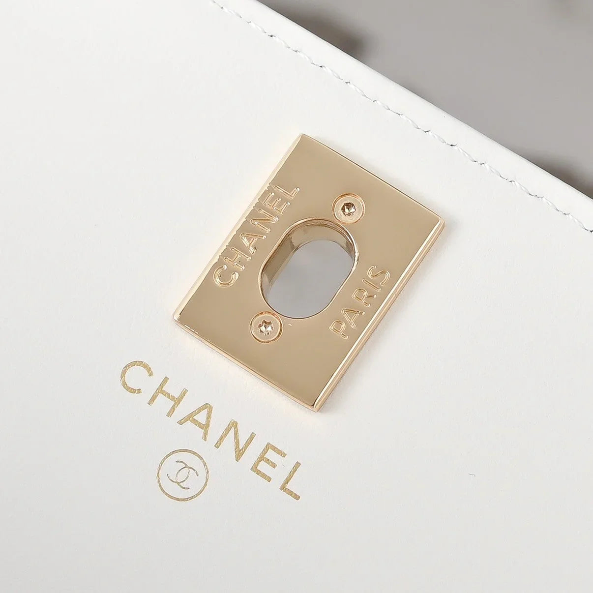 Chanel 2026 Gold Handle Bag 18.5cm Black and White Calfskin