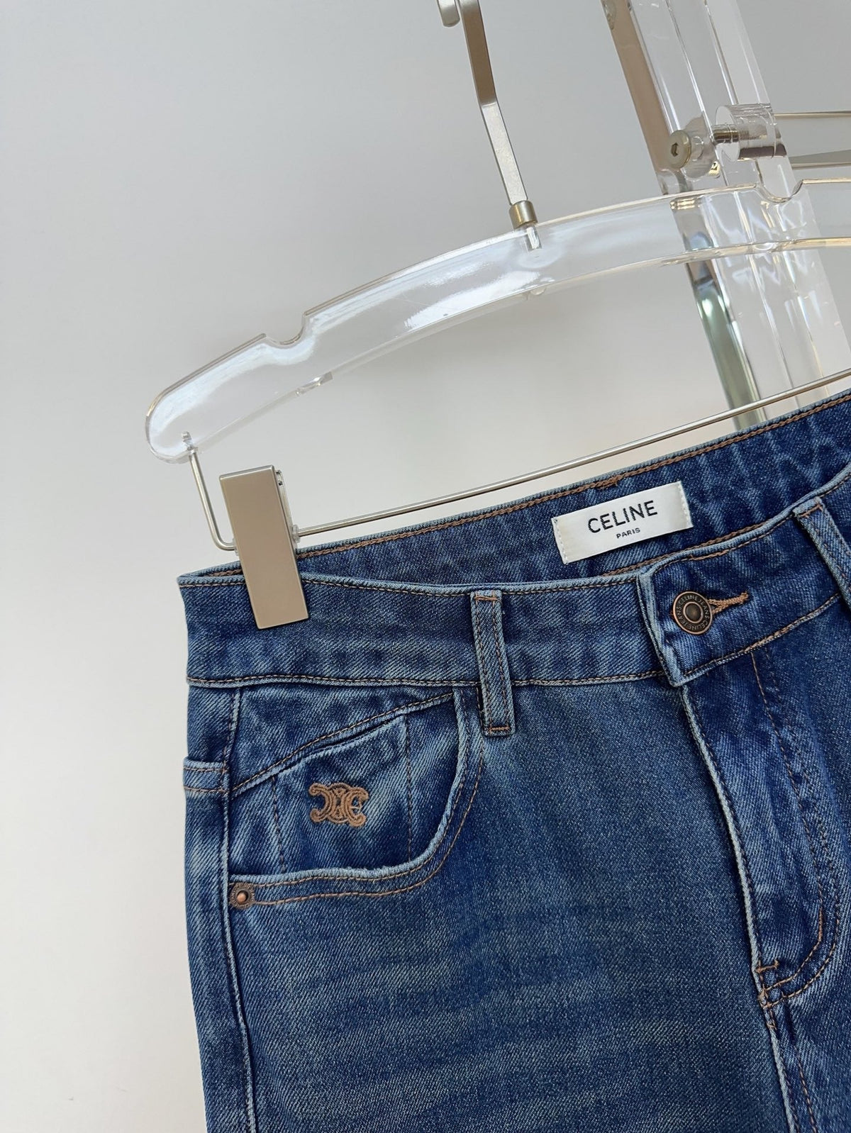 Celine 26s Jeans Wide-Leg Blue Denim 429859