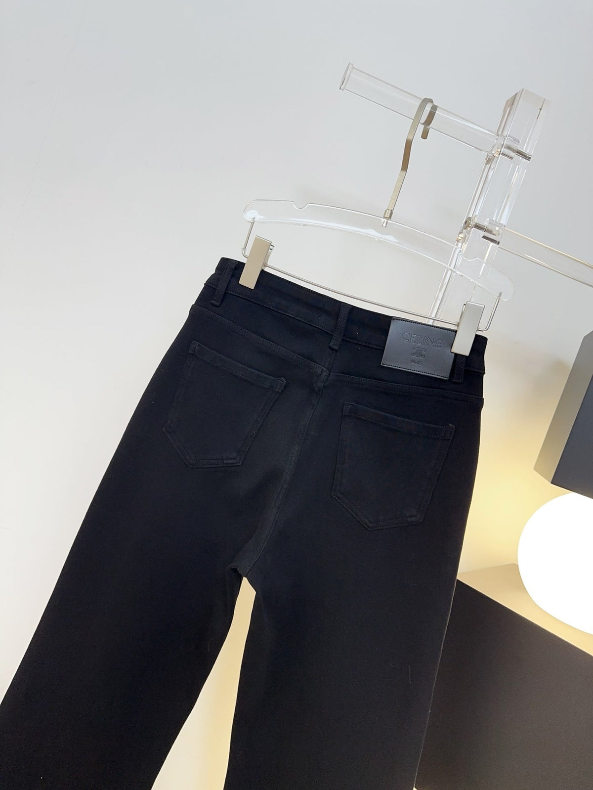 Celine 26s Jeans Wide-Leg Black Denim 996787